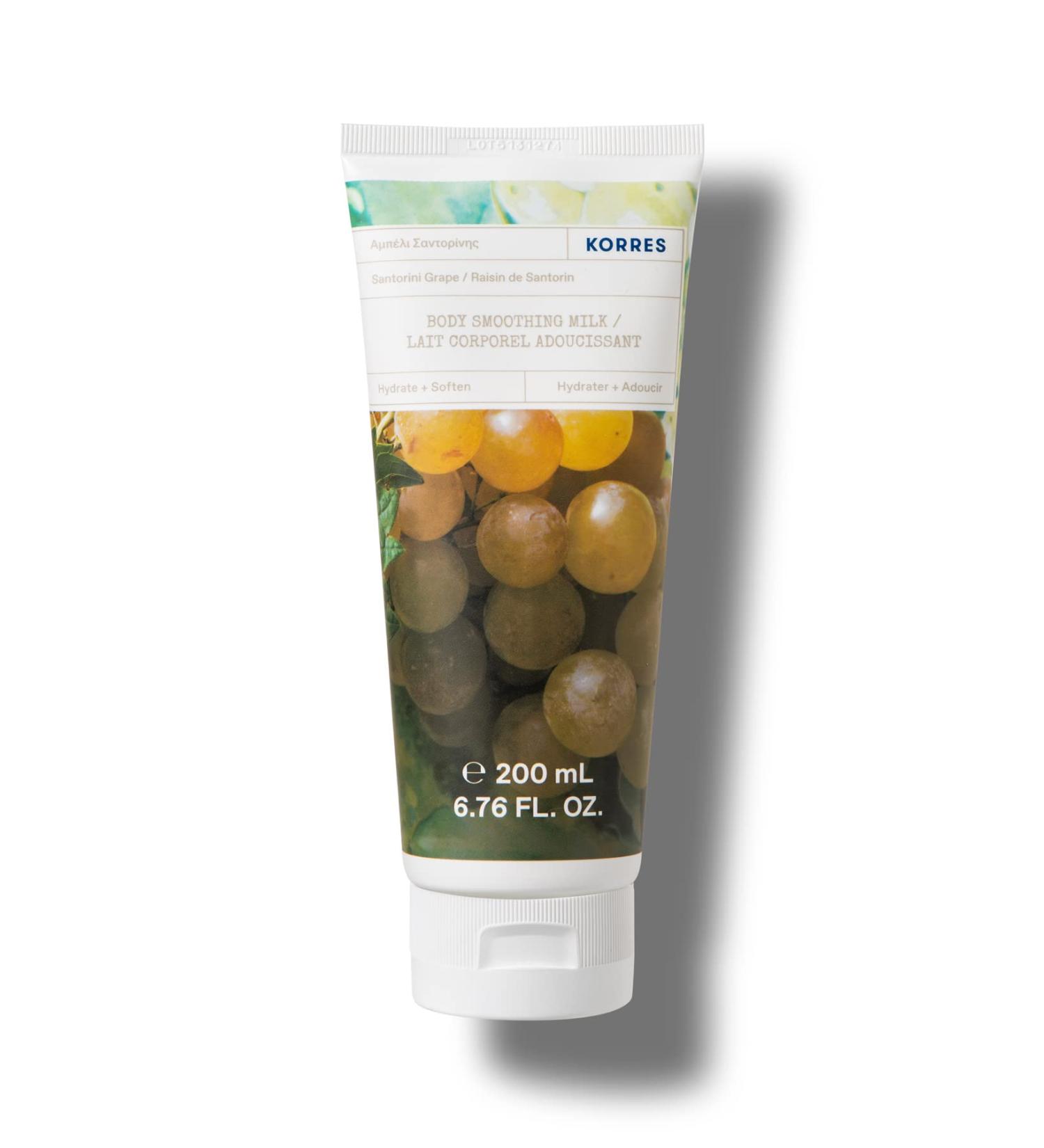 KORRES Santorini Grape Body Lotion with Aloe Vera - Vegan Dermatologically Tested 200ml - Best Hydrating Moisturizer for All Skin Types - Buy Online on GoSupps.com