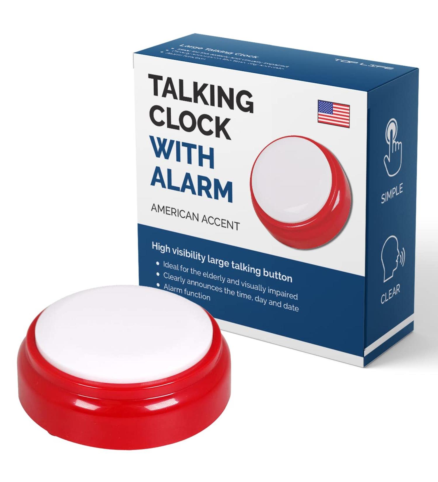 Talking Clock for Elderly & Blind | Neutral American Accent | Easy-to-Operate Time & Date Speaking Alarm Clock - Buy Online on GoSupps.com
