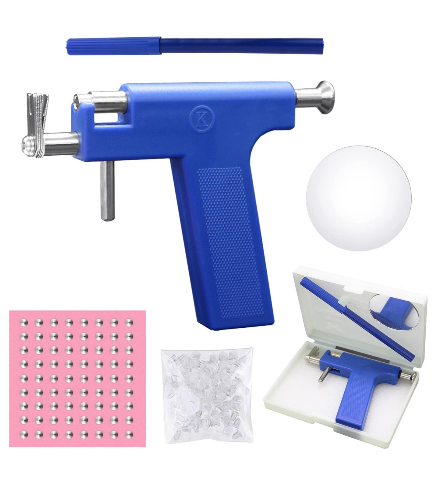 Professional Ear Piercing Gun Tool Kit with 98Pcs Stainless Steel Studs - Painless Body Piercing Machine for Ear, Nose, Navel - Reusable Beauty Tool Set - Buy Online on GoSupps.com