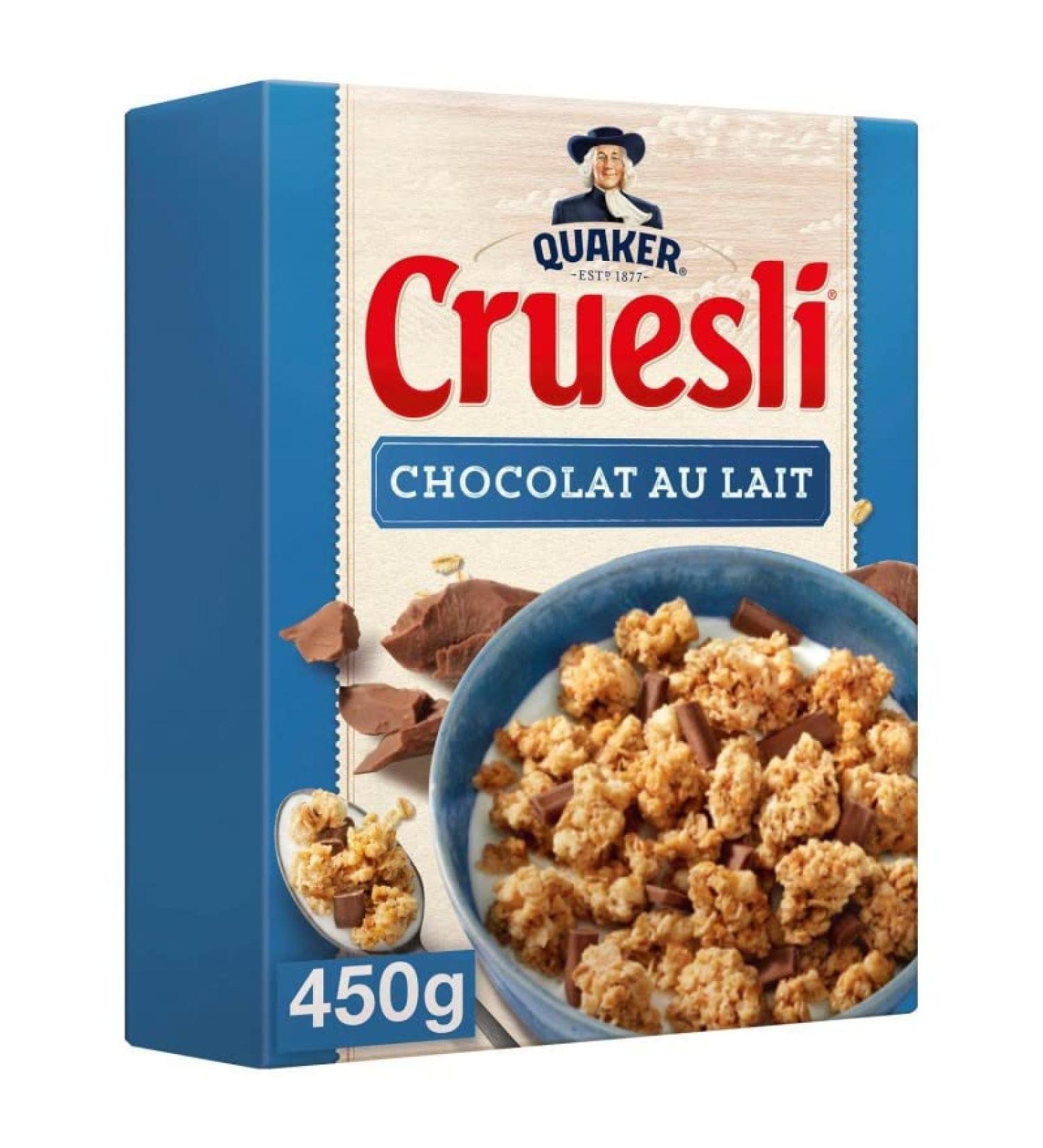 D lice du Matin: QUAKER CRUESLI Chocolat au Lait - 450g - C r ales Croquantes au Doux Ar me de Chocolat au Lait - Id al pour un Petit D jeuner G - Le Lot De 3 - Buy Online on GoSupps.com
