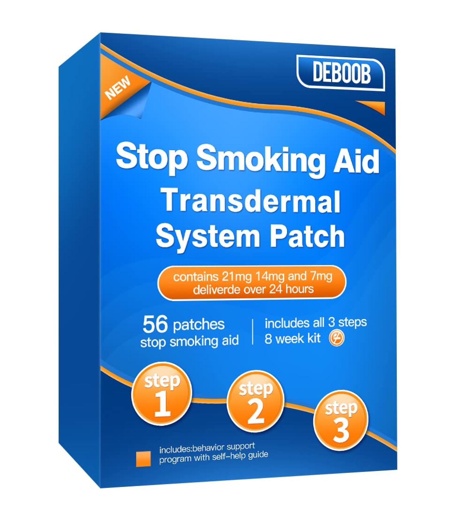 Quit Smoking Patches Step 1 2 & 3 (21mg 14mg 7mg) - 56 Count | Effective Stop Smoking Aids - Blue4 - Buy Online on GoSupps.com