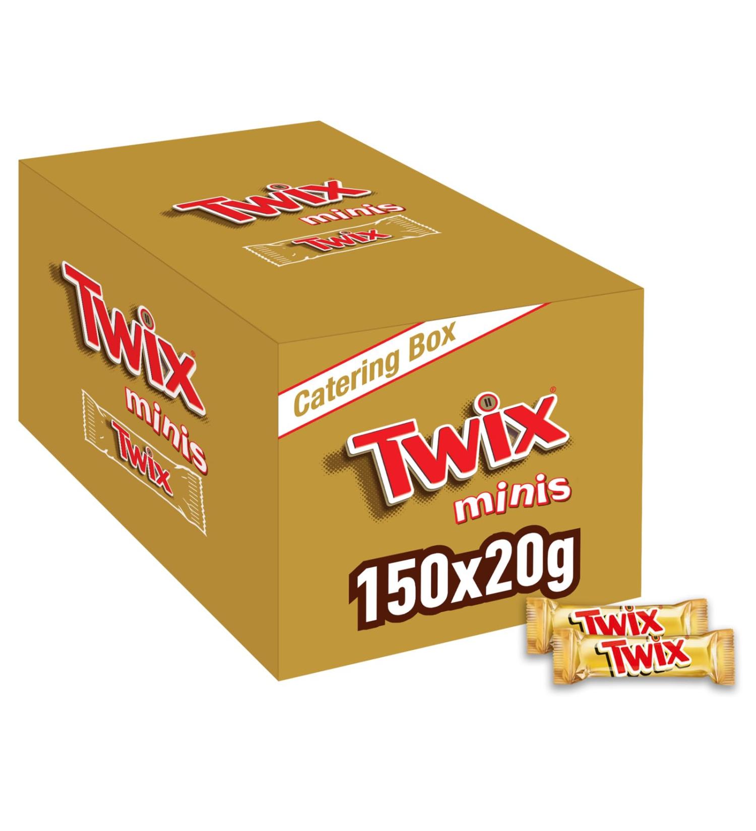  Twix Twix Minis Pack of 3 Caramel Chocolate Bars on a Crispy Biscuit 150 x 20 g - Buy Online on GoSupps.com