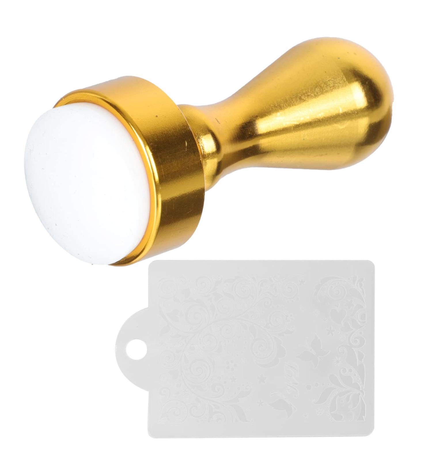 Minkissy Nail Art Stamper & Stamping Plates Set - Silicone Jelly with Scraper for DIY Nail Decor (Golden) - Perfect for International Shipping - Buy Online on GoSupps.com