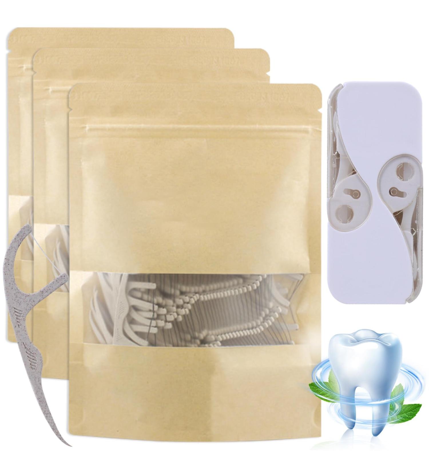 372 Tooth Flap Stick - Sustainable Natural Dental Floss Sticks for Effective Tooth Cleaning | Eco-Friendly Disposable Dental Care (3x120+12) - Buy Online on GoSupps.com