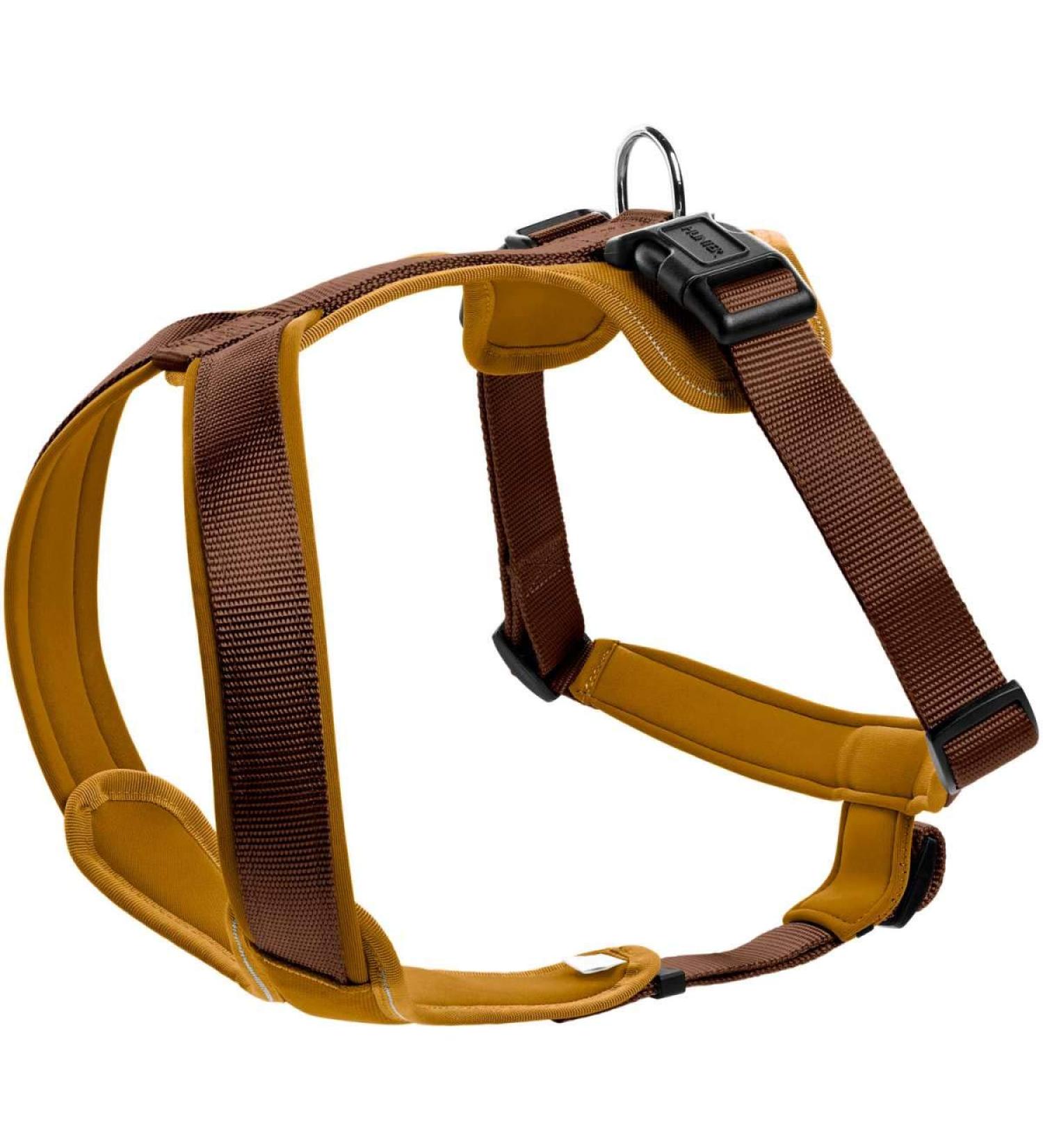 HUNTER NEOPRENE dog harness nylon padded with neoprene M/1 53 - 65 cm brown/caramel brown/caramel 53 - 65 cm