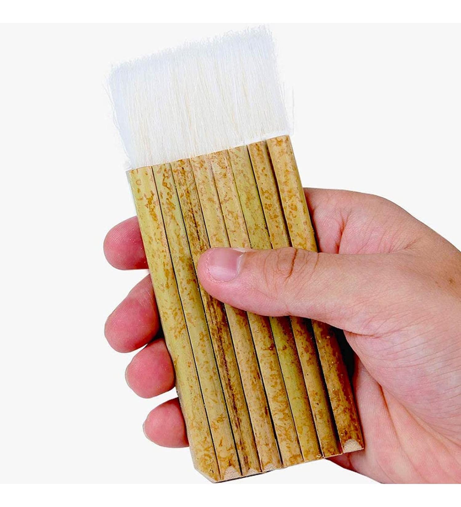 KAIY Sheep Hair Hake Brush 2 1/2 inch Blender Brush with Bamboo Handle - Ideal for Watercolor, Pottery, Kiln Wash, and Ceramic Painting - Buy Online on GoSupps.com