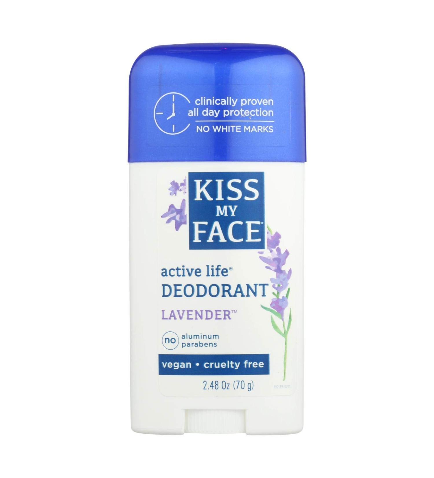 Kiss My Face Deodorant Stick Active Lavender 2.48 Ounce (73ml)