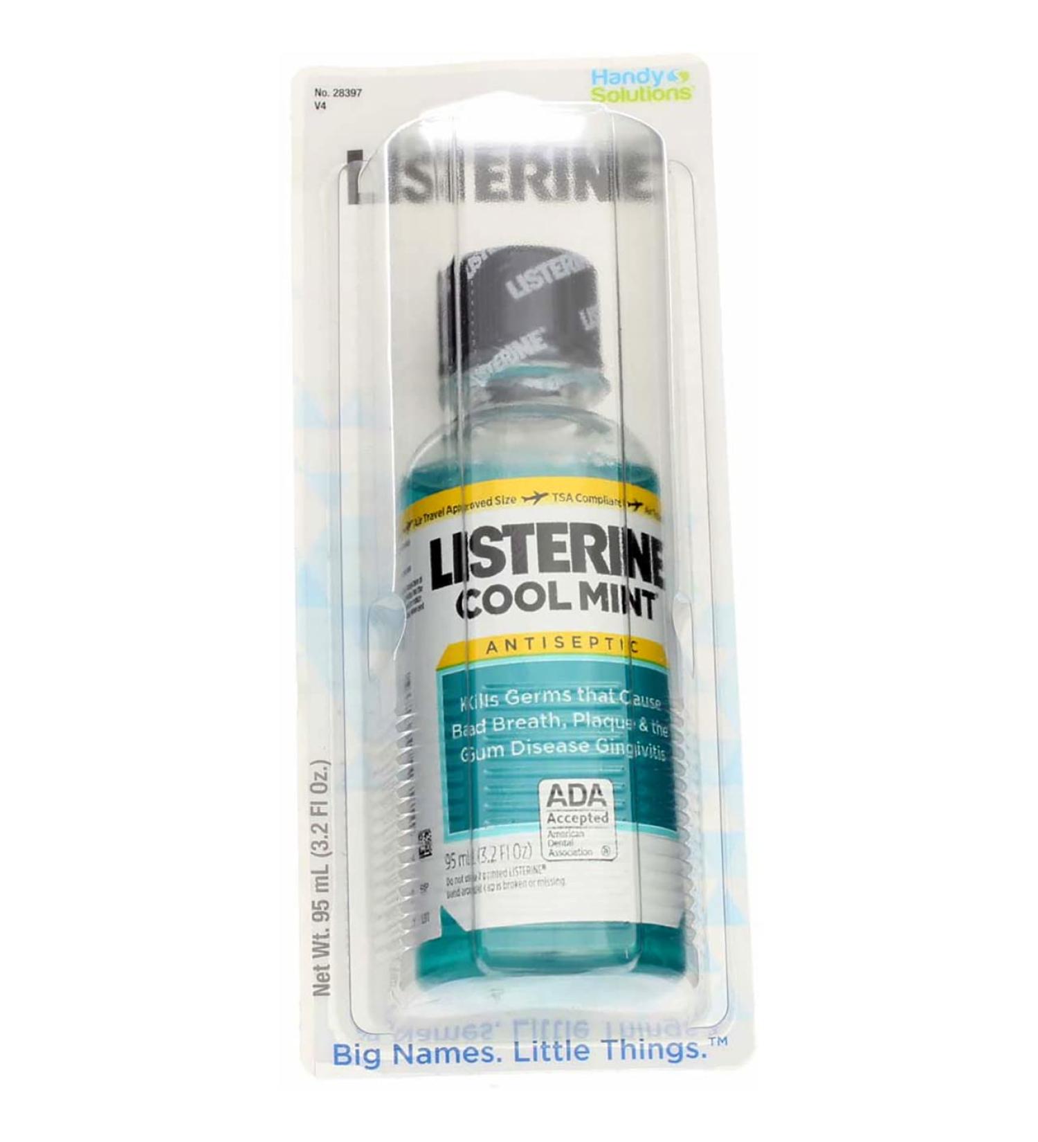 Listerine Cool Mint Antiseptic Mouthwash 3.2 oz Travel Size - Pack of 2 - Buy Online on GoSupps.com