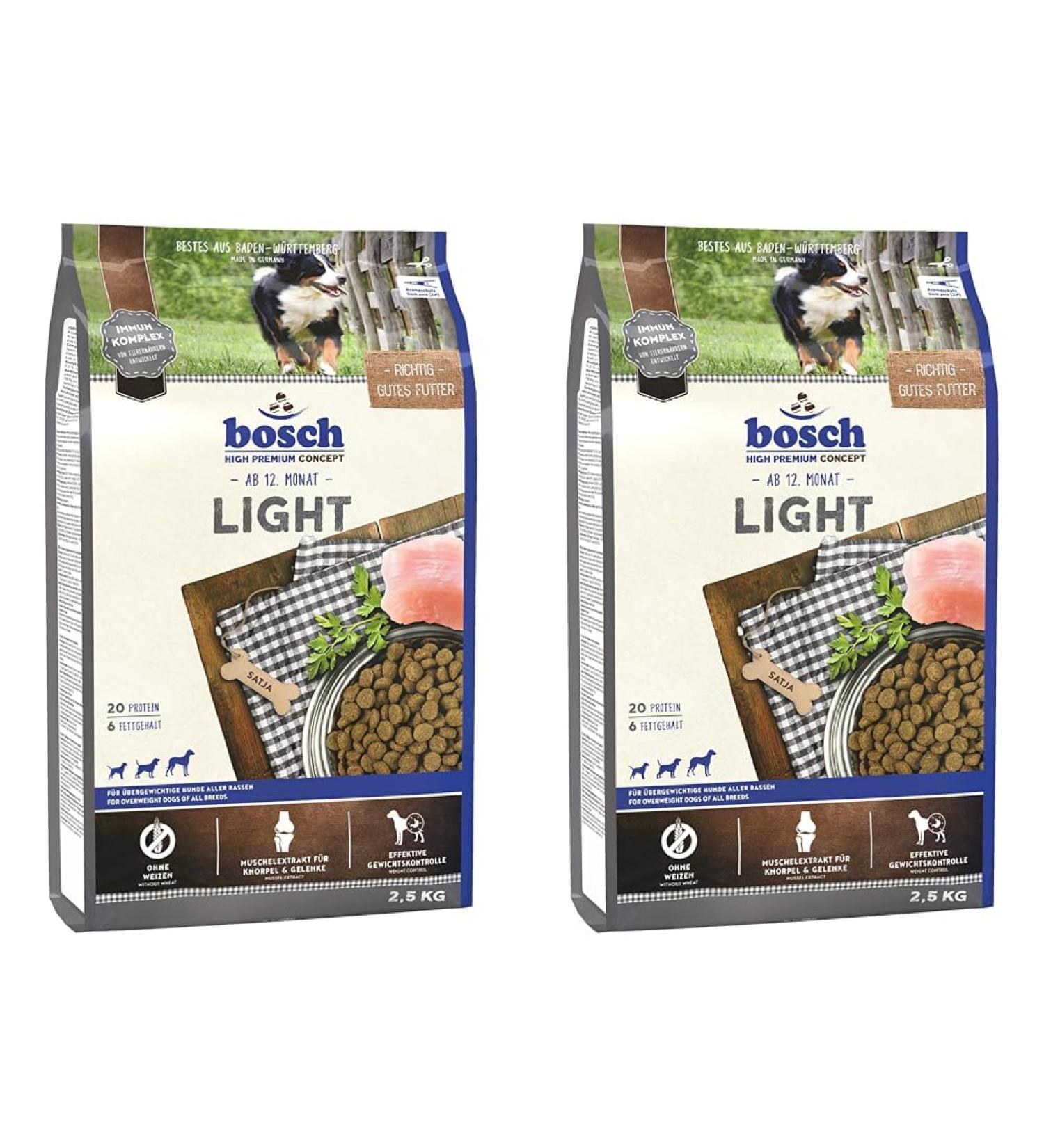Buy Bosch HPC Light Dry Dog Food for Overweight Dogs | 2.5 kg Pack (2) | Healthy Nutrition for All Breeds - Buy Online on GoSupps.com