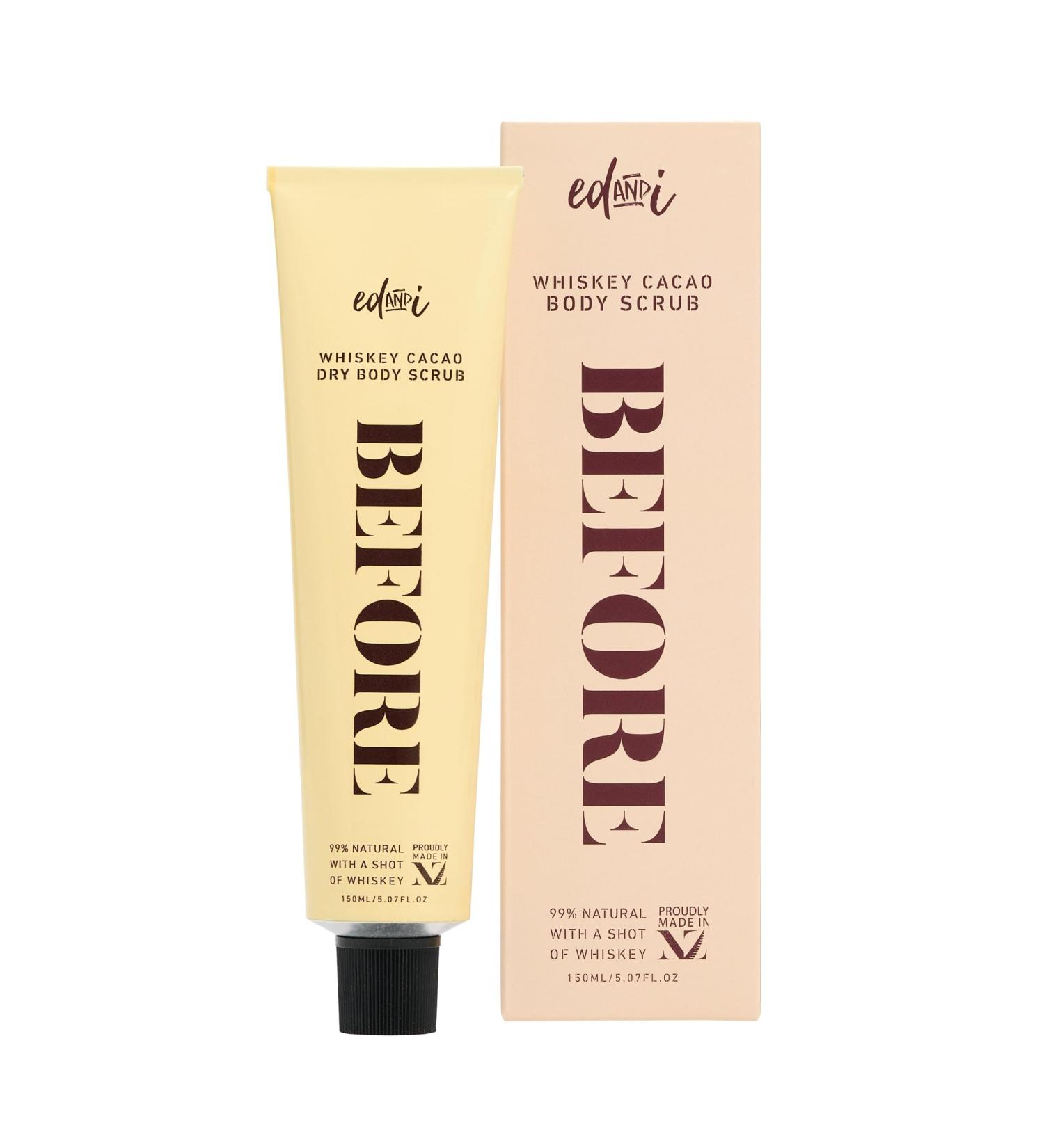 edandi BEFORE Whiskey Cacao Body Scrub Dry Skin Exfoliator with Nourishing Oils Gently Removes Dead Skin Softens & Smooths 5.07 oz - Buy Online on GoSupps.com