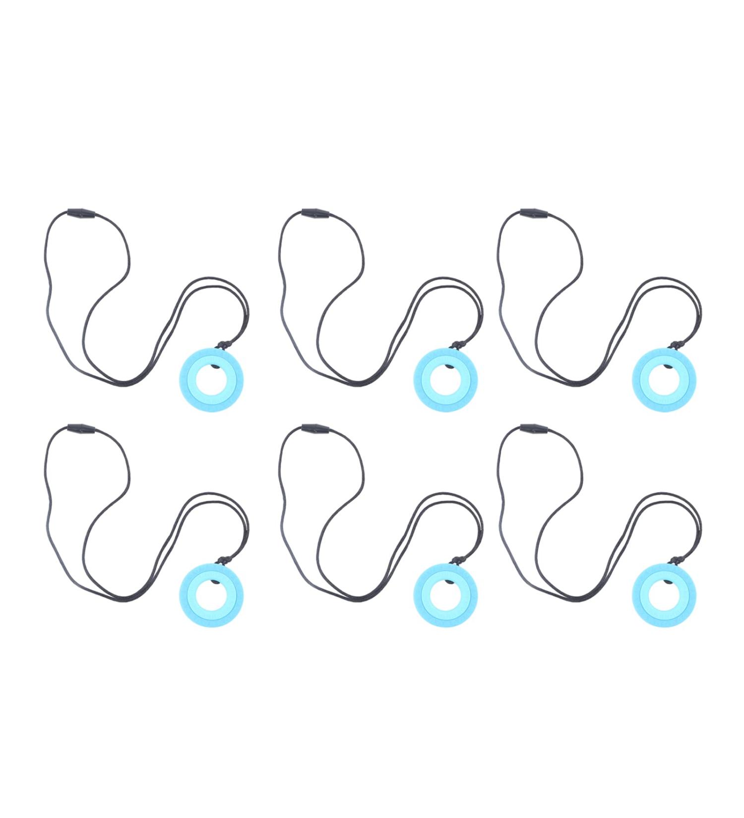 10PCS Kids Chewing Pendant Chew Sensory Necklace - Dark Blue | Silicone Teething Pain Relief for Children - Low Temp Resistant - Buy Online on GoSupps.com