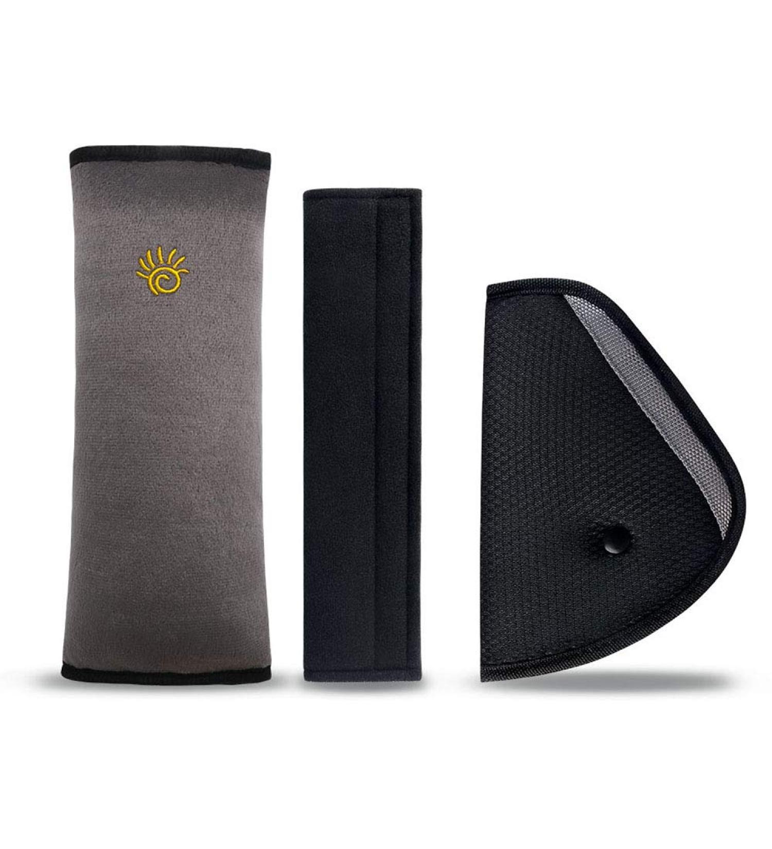 URAQT Car Seat Belt Pad Set - Kids Seatbelt Adjuster & Shoulder Pads - Grey - Buy Online on GoSupps.com