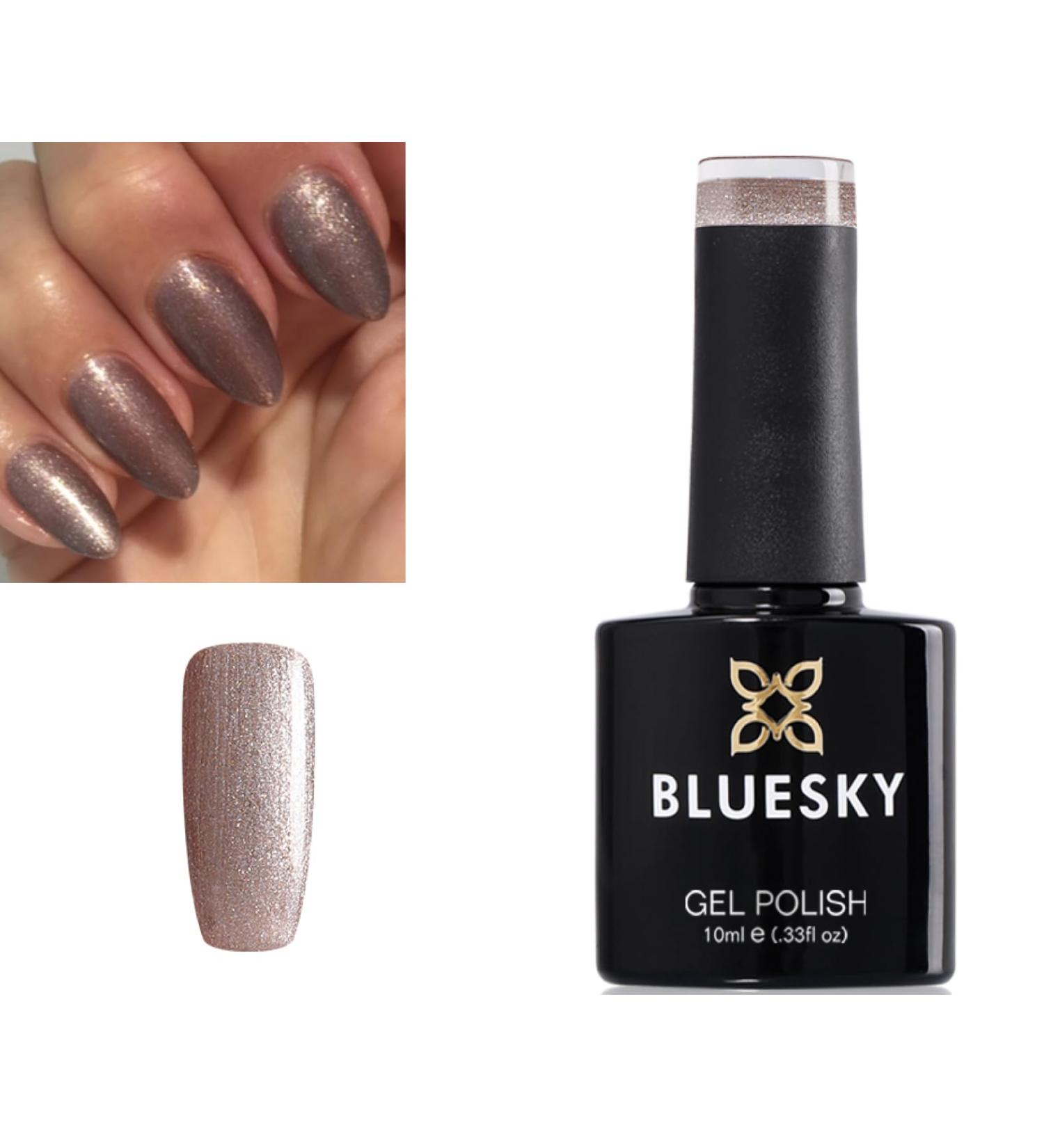 Bluesky Nail Gel Polish Sand Bronze Shimmer Sparkle VIP Mocca Golden Sands A08 UV LED Soak Off 10ml - Buy Online on GoSupps.com