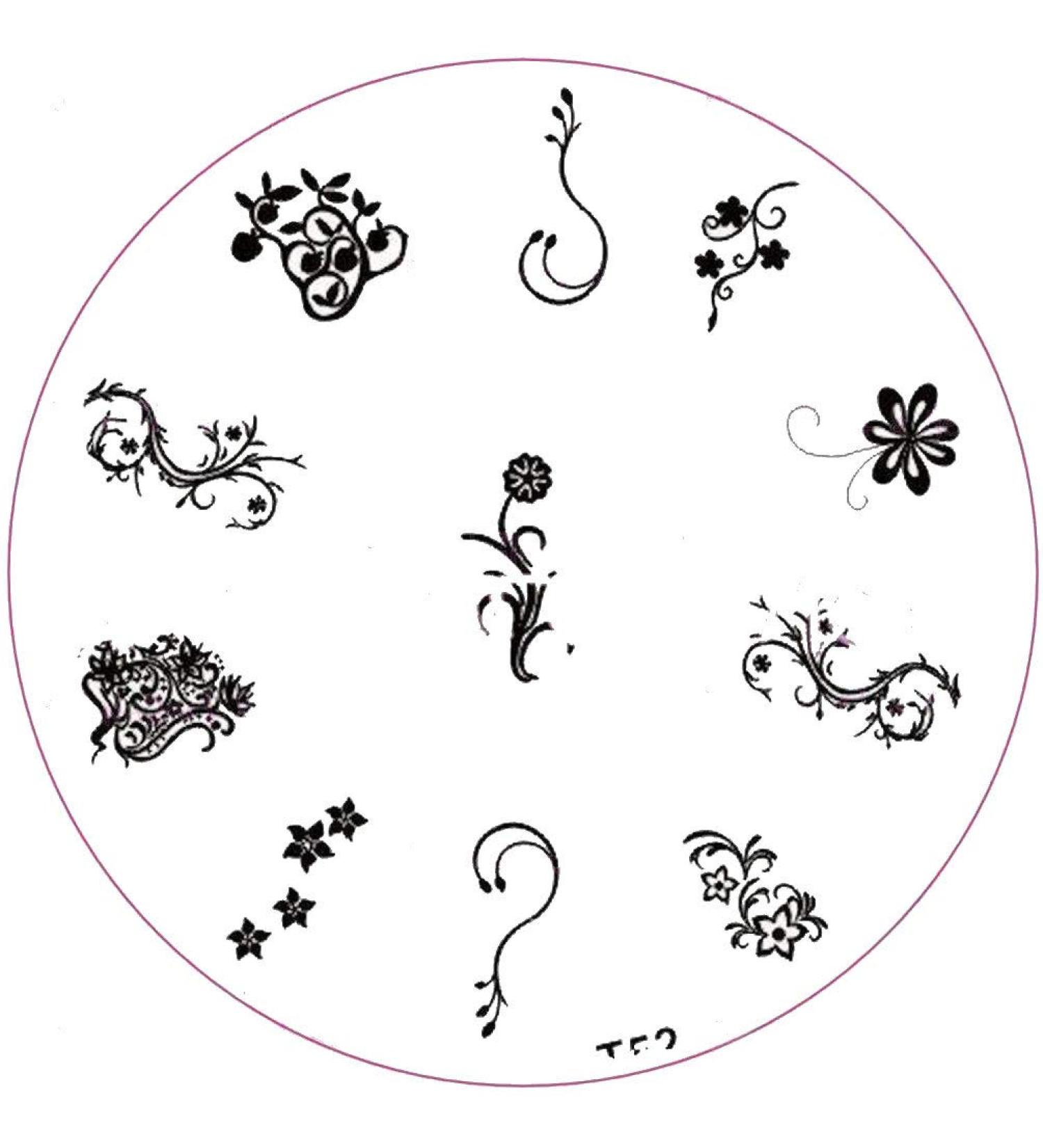 ++SPECIAL ITEM++ Stamping stencil T-Series: T52 tendrils flowers