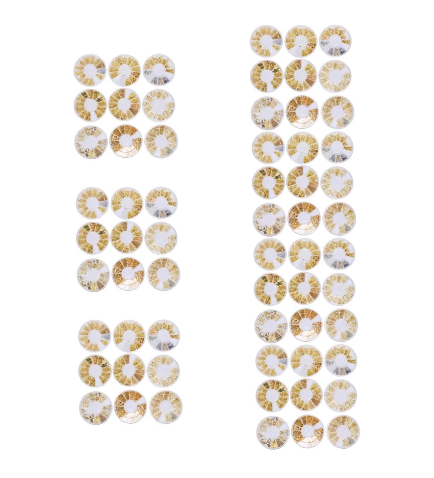 minkissy 63 Boxes Nail Art Accessories Nail Art Flakes Gold Trim Nail Rivets Studs Metal Rivet Nail Decoration Rhinestone Decor Nail Accessory 3d Zinc Alloy White Disc Manicure - Buy Online on GoSupps.com