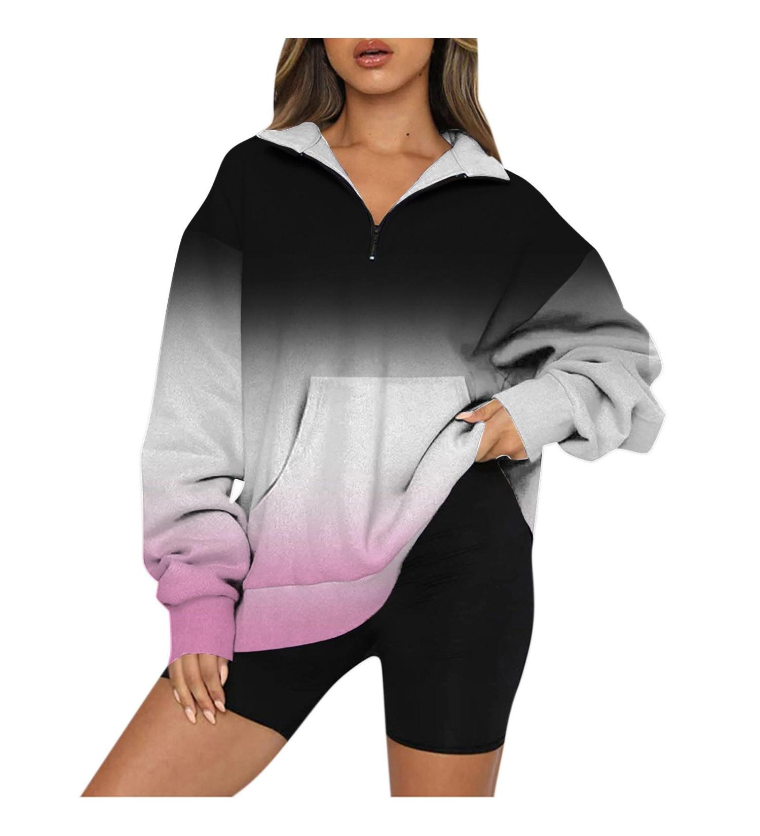 Shop Creoqiji Women's Cat Print Sweater Dress - Fashionable Casual Long-Sleeved Hoodie with Pockets - XXL Pink - Buy Online on GoSupps.com