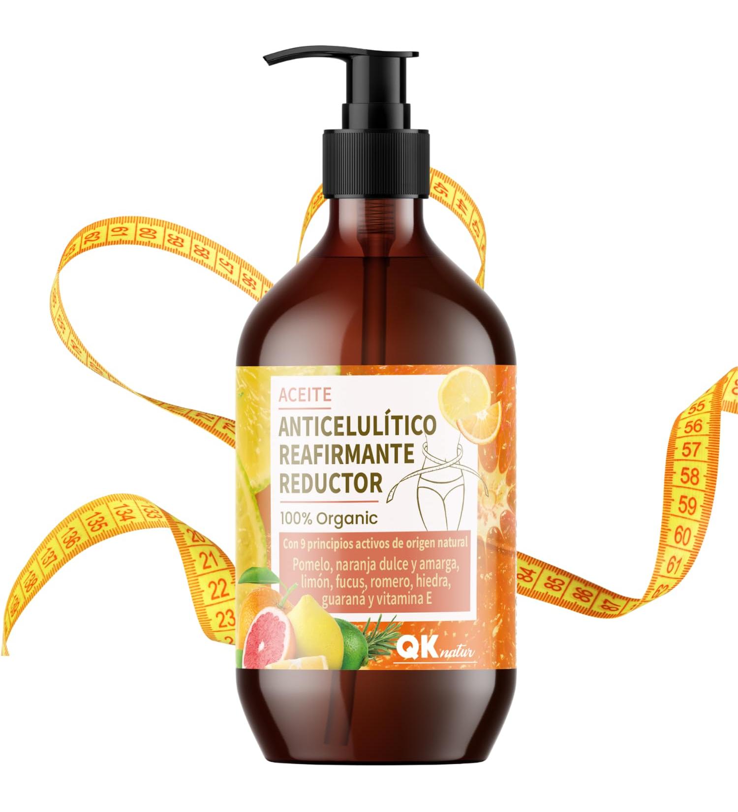 QKnatur - Firming and Reducing Anti-Cellulite Oil (250 ml). With 9 Active Ingredients of Natural Origin for the Maderotherapy Anti-Cellulite Massage - Buy Online on GoSupps.com