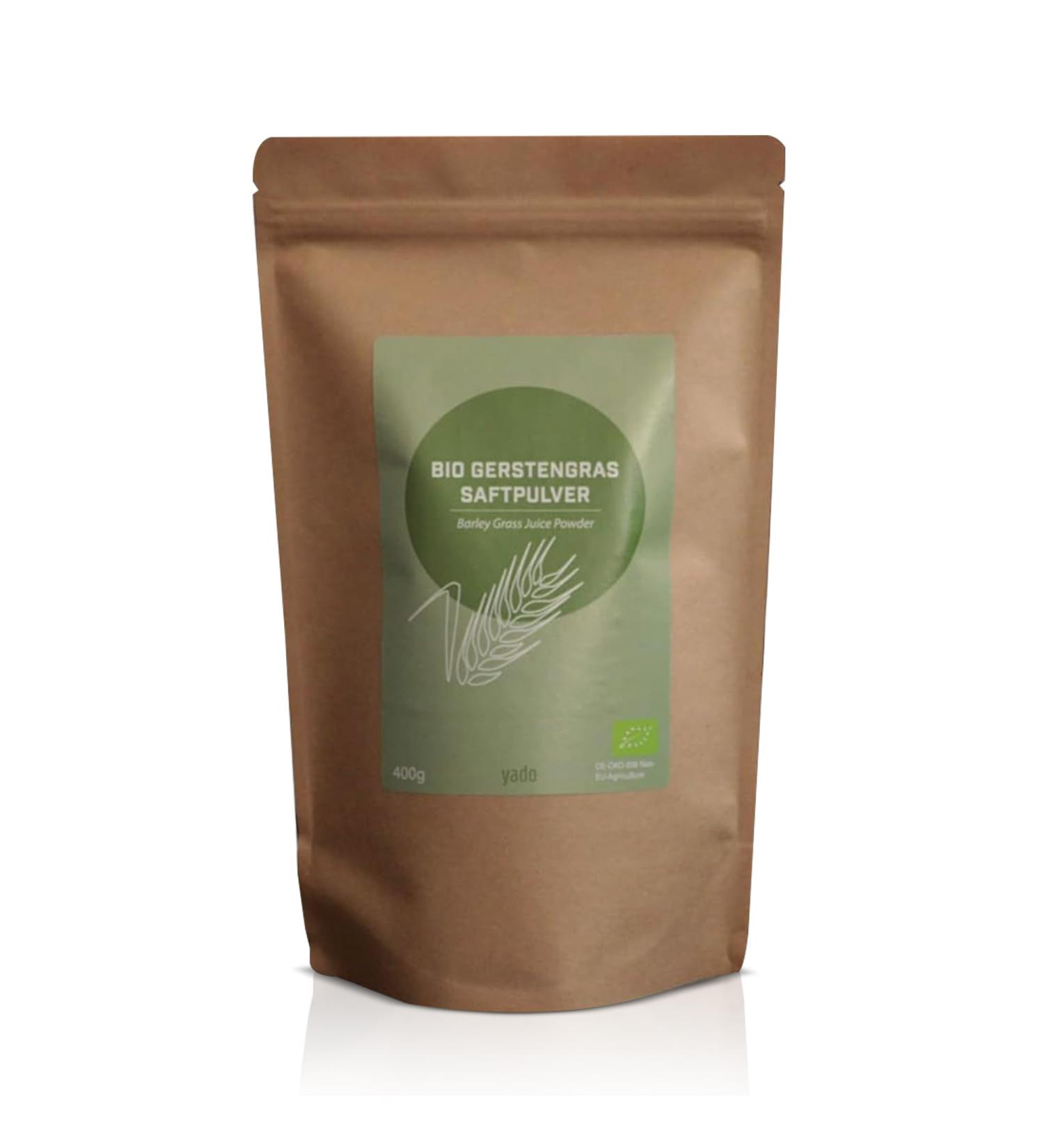  YADO 400g Organic Barley Grass Juice Powder | Certified Premium Quality | Barley Grass Juice Powder | 100% Barley Grass Juice Powder | Greens (400g) - Buy Online on GoSupps.com