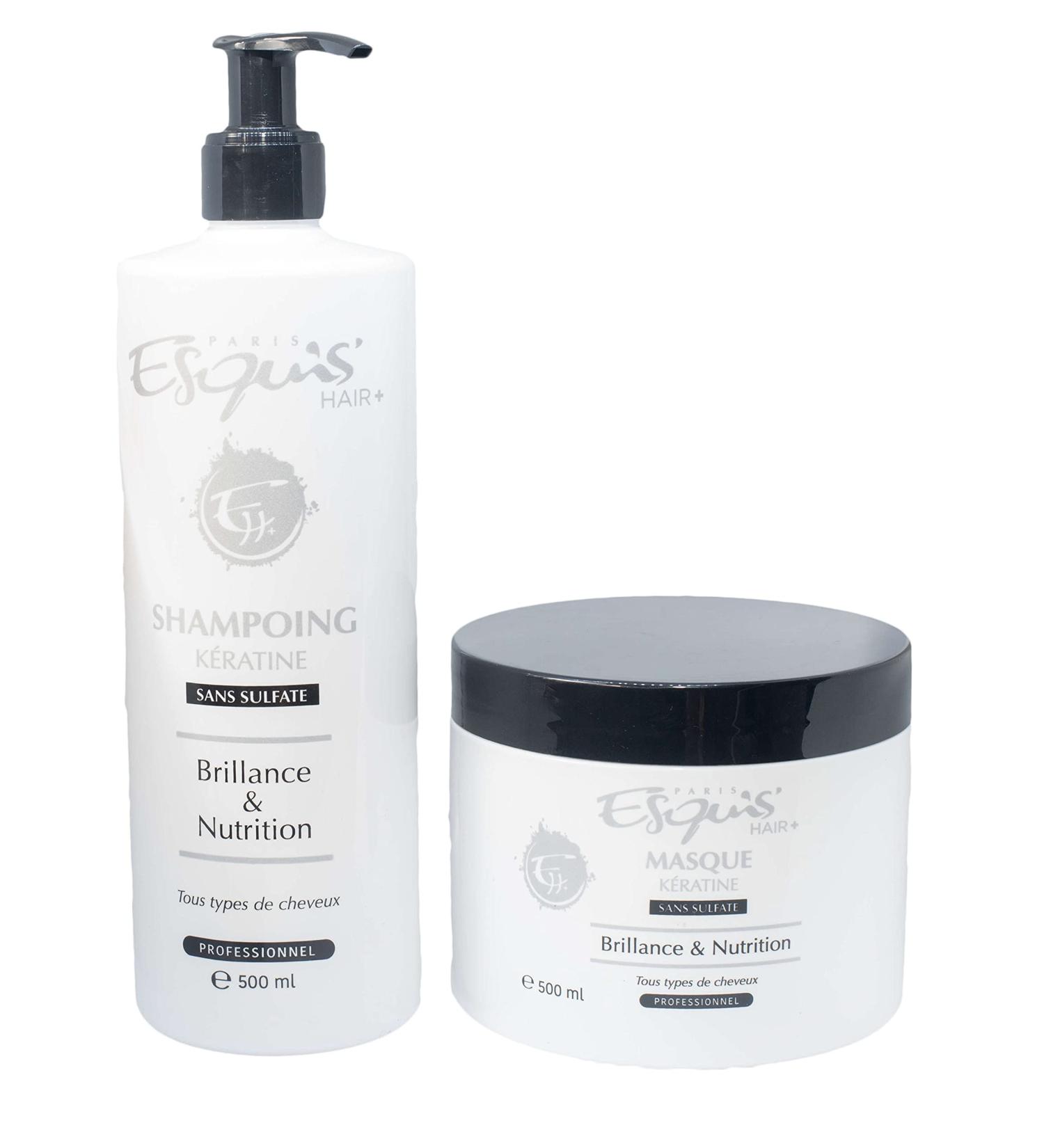 Esquis'Hair+ - Sulfate-Free Keratin Shampoo and Mask Range - Shine and Nutrition - Buy Online on GoSupps.com