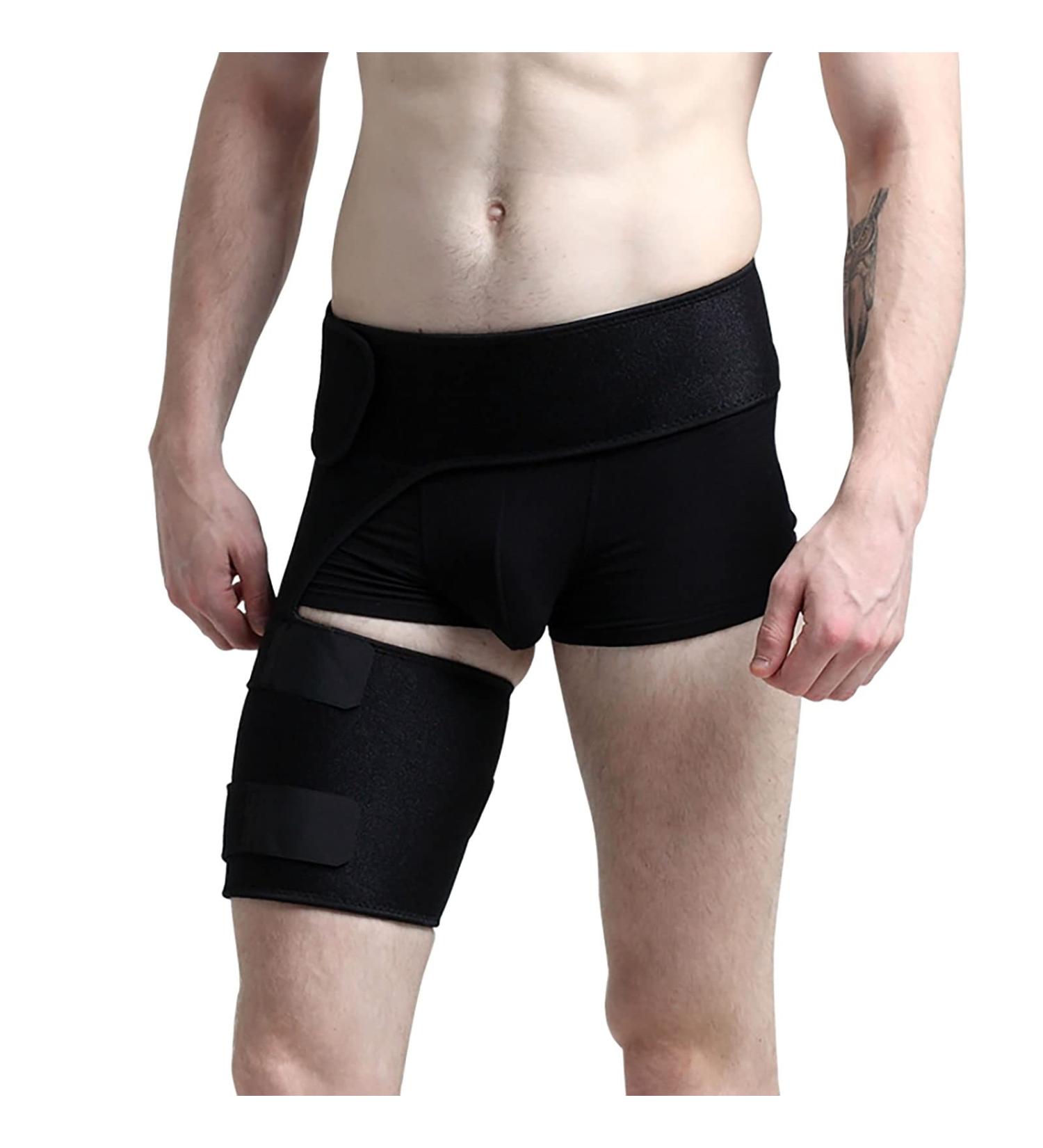 Adjustable Hip Brace & Groin Support Bandage | Breathable Unisex Compression Sleeve for Sciatica & Hamstring Relief - Buy Online on GoSupps.com