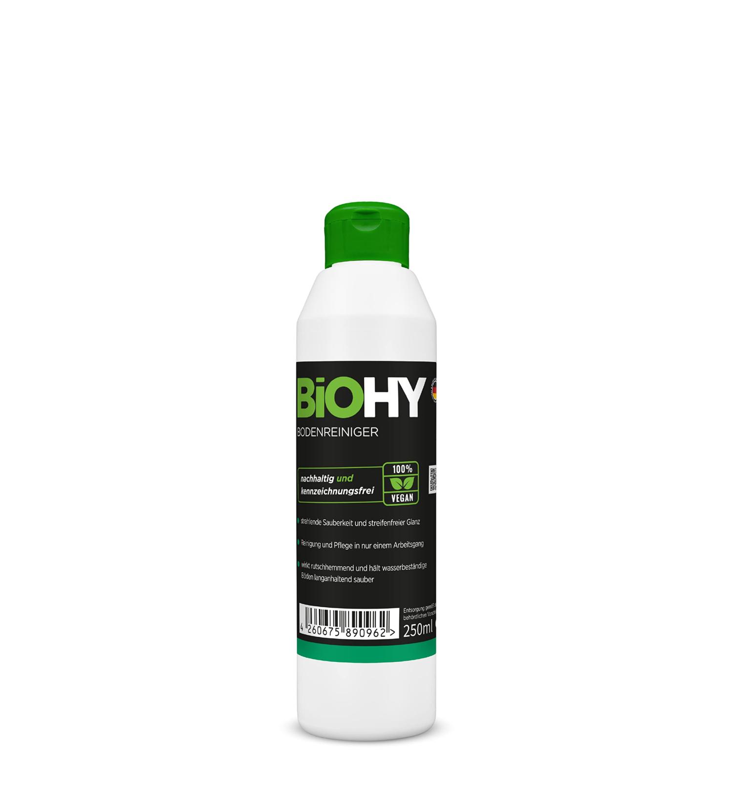 Biohy Floor Cleaner 250ml | Organic Concentrate for All Hard Floors | Streak-Free & Pleasant Smell | Ideal for Laminate PVC & Stone Cleaning - Buy Online on GoSupps.com