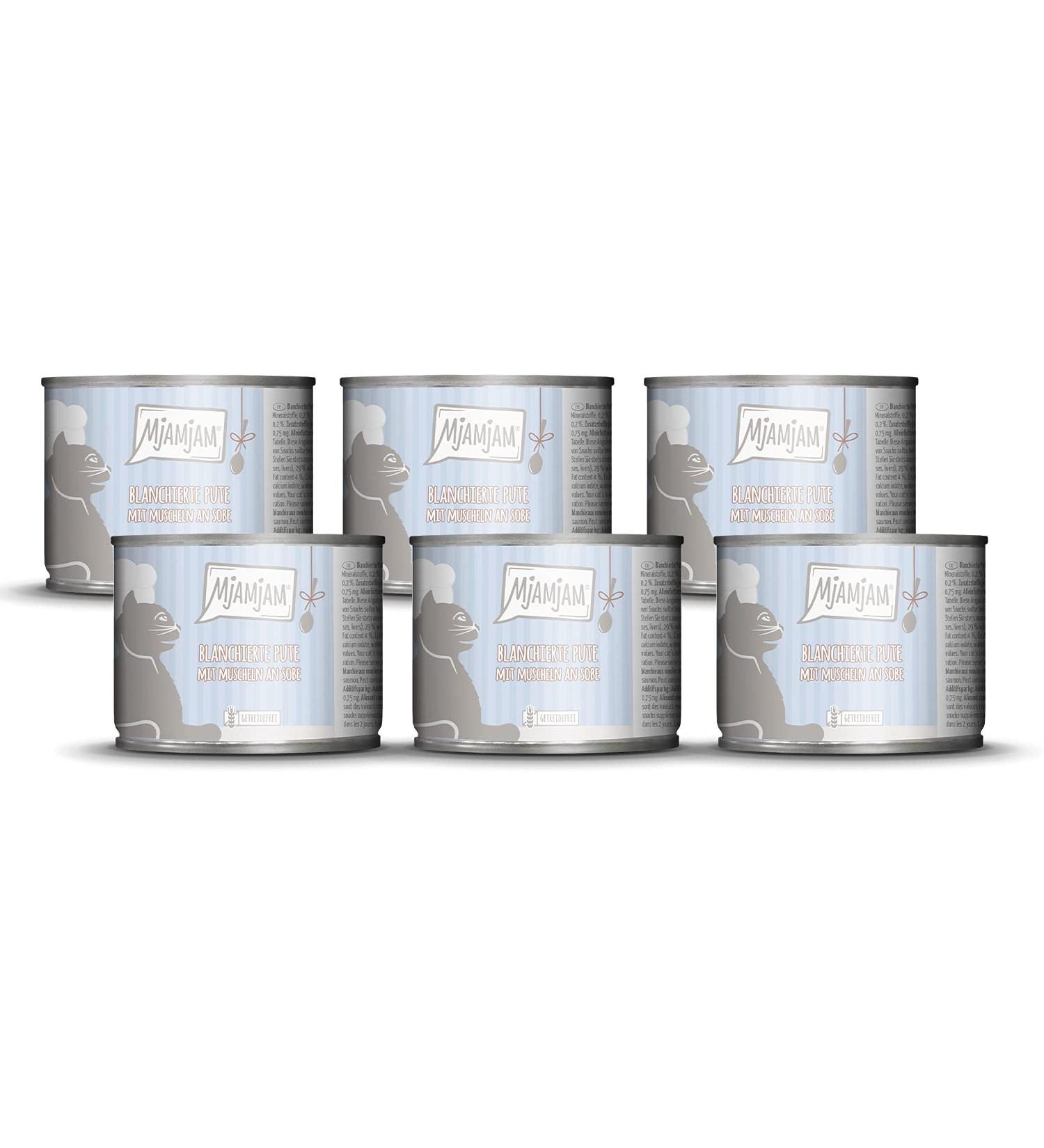 Mjamjam Premium Cat Wet Food - Blanched Turkey & Mussels Sauce | Grain Free | 6 x 185g Pack - Buy Online on GoSupps.com