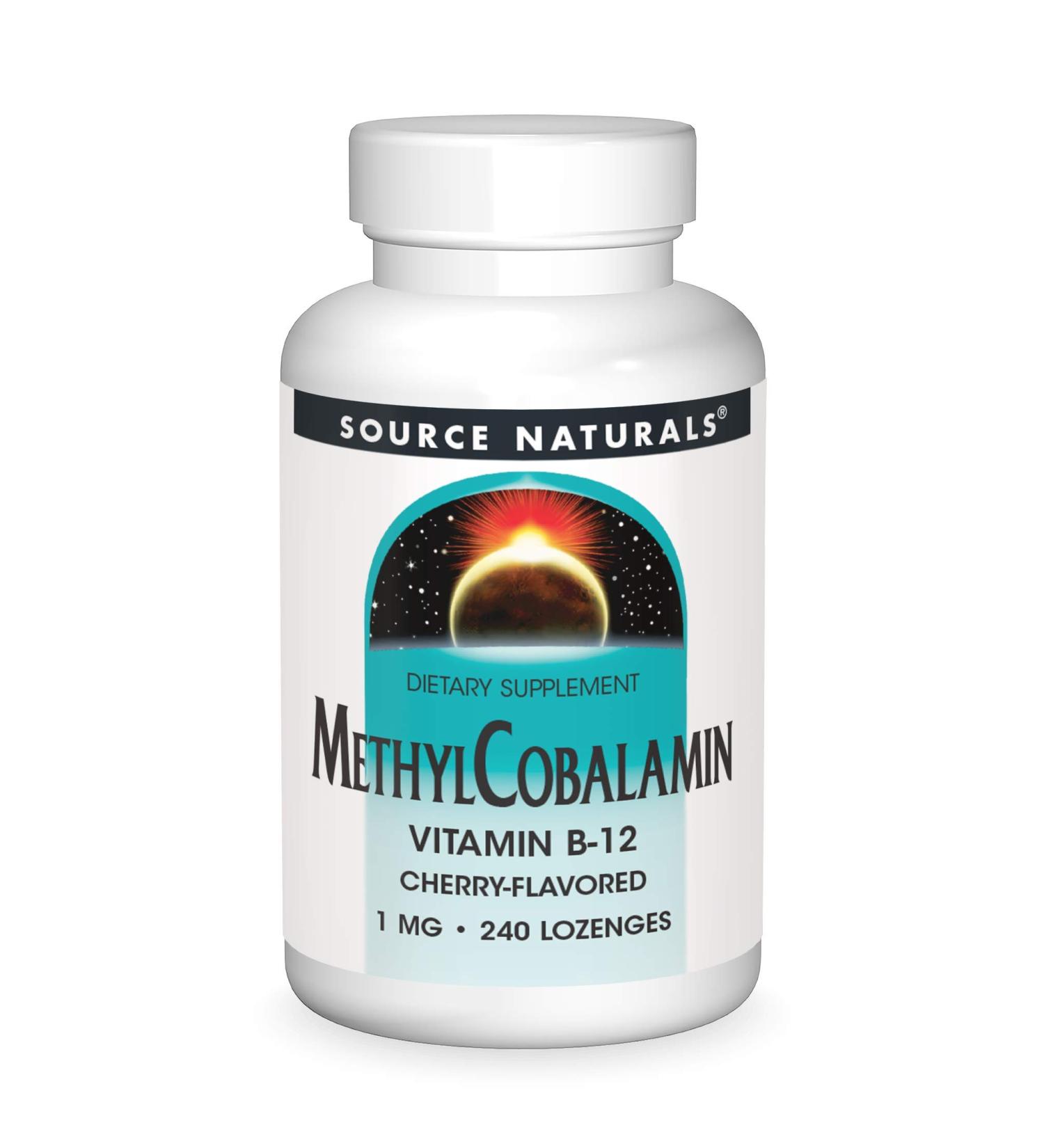 Source Naturals MethylCobalamin Vitamin B-12 1mg Cherry Lozenges - 240 Count - Buy Online on GoSupps.com