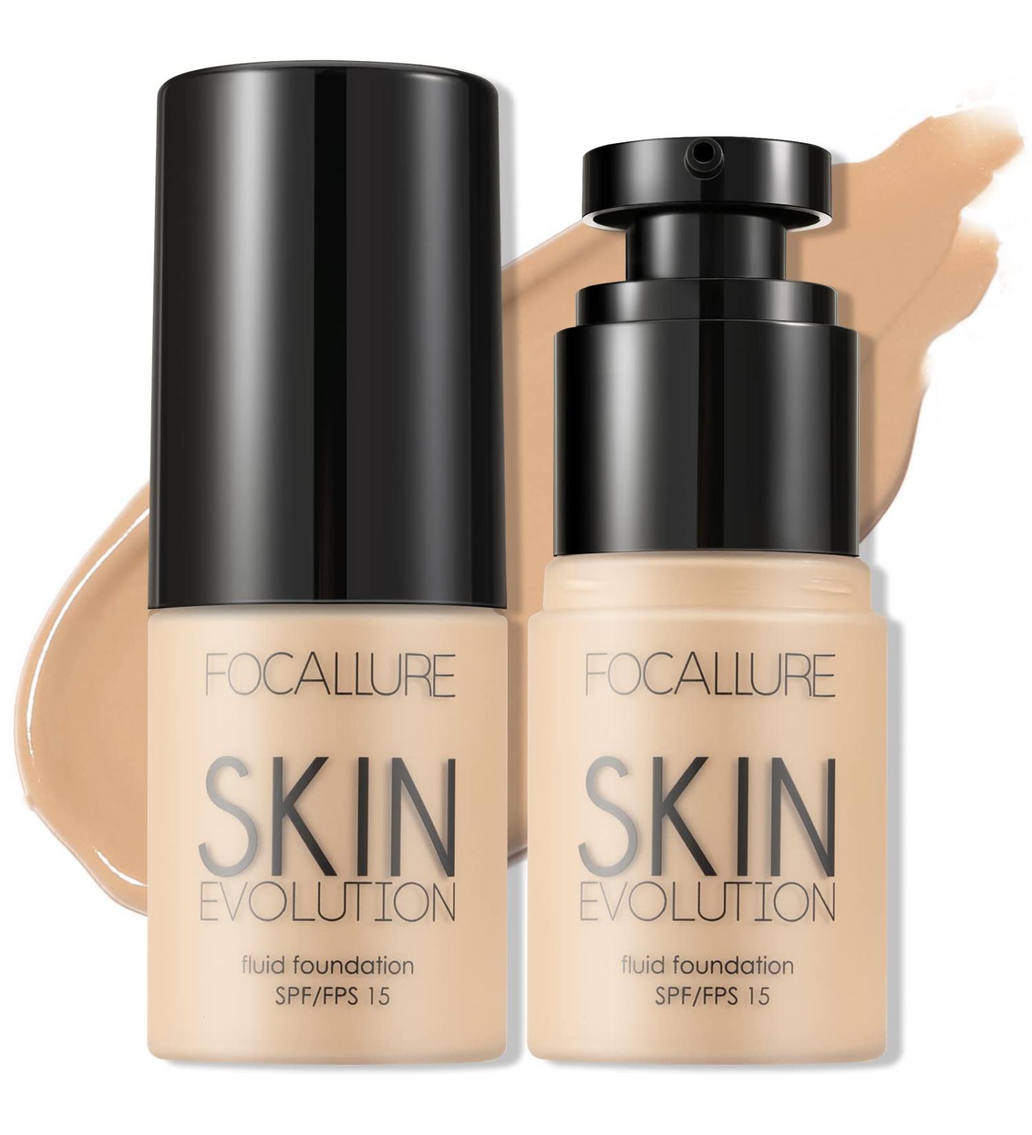 FOCALLURE Liquid Foundation & Concealer Set | Full Coverage, Waterproof, Oil-Control Makeup | Warm Ivory 03 - Hides Wrinkles & Lines - Buy Online on GoSupps.com