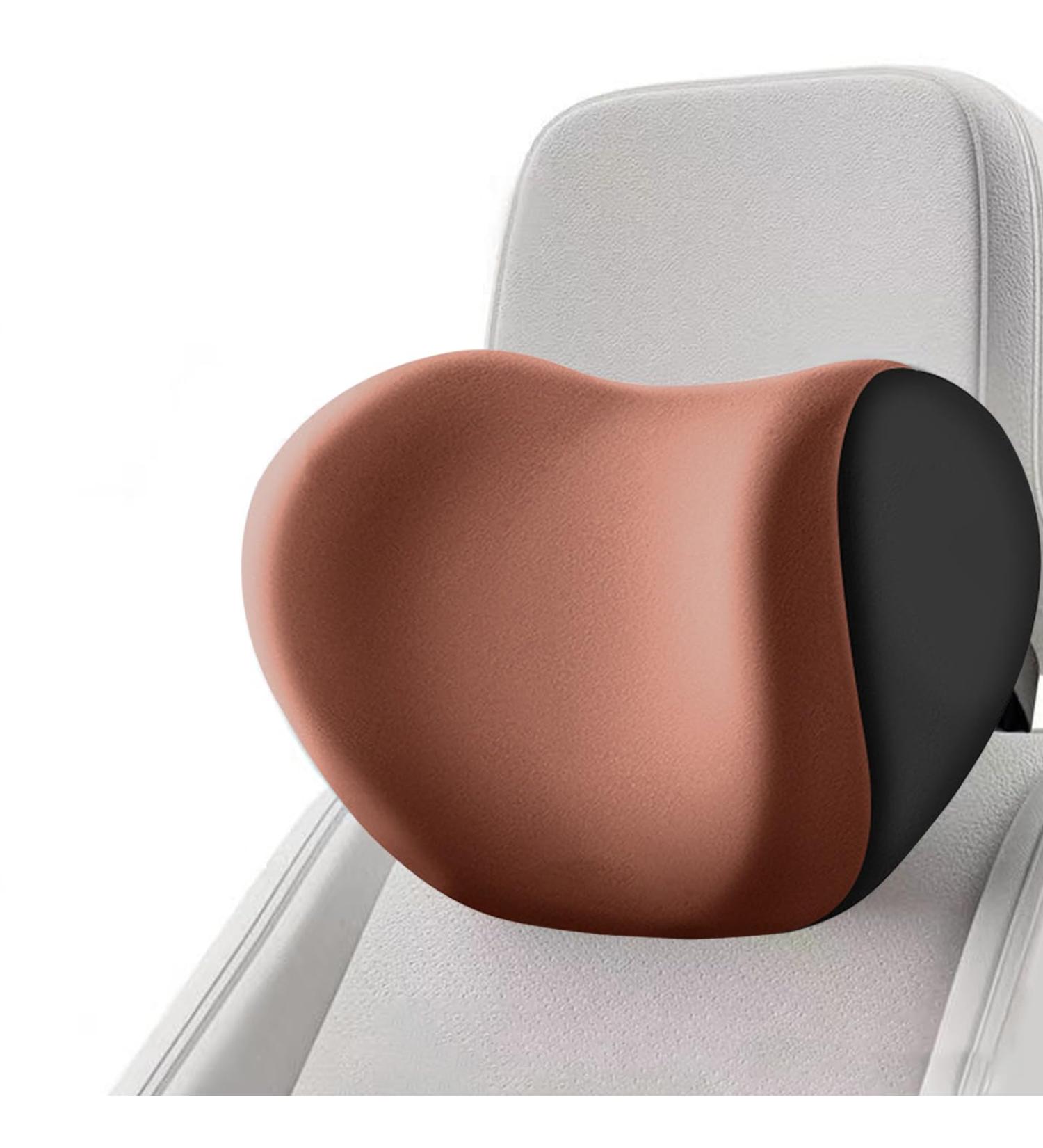 Auto Neck Pillow - Soft Memory Cotton Car Headrest Cushion | Brown Car Accessories - Buy Online on GoSupps.com