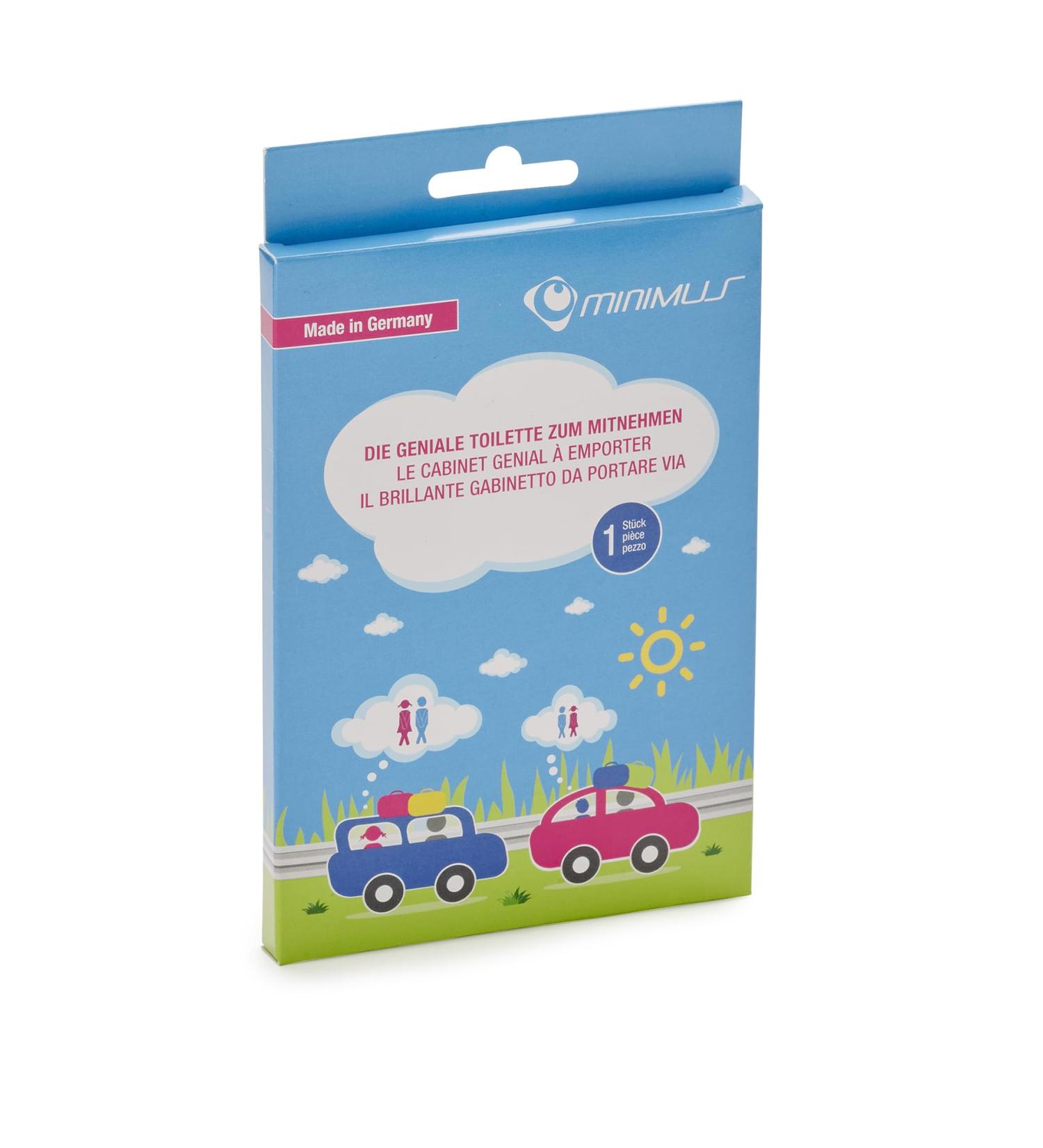 Minimus Disposable Toilet for Children - Hygienic Pocket Pee Aid for Travel & Outdoors - 1-Pack Absorbs Up to 450ml - Buy Online on GoSupps.com