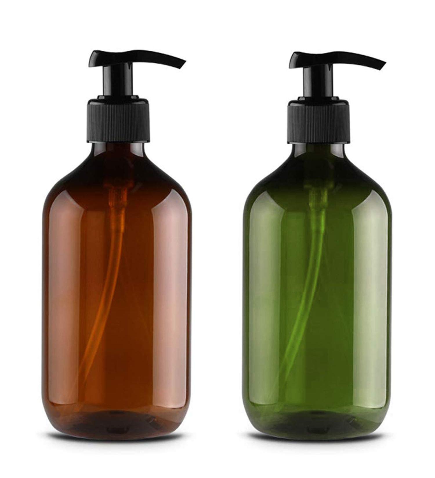 JamHooDirect 2Pcs 500ml/17oz Empty Plastic Pump Bottles Refillable Lotion Shampoo Body Washing Cream Shower Gel Storage Holder Container Toiletries Liquid Dispenser (Brown and Green) - Buy Online on GoSupps.com