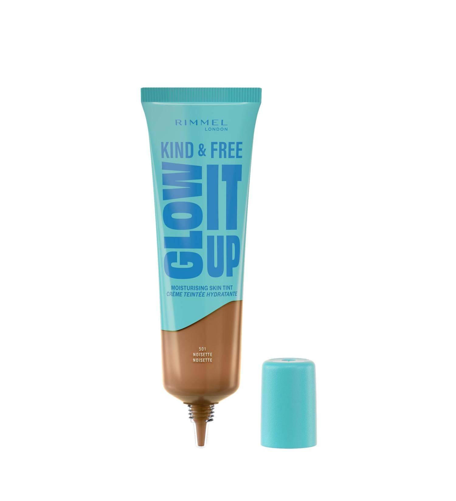  Rimmel Rimmel London Kind & Free GLOW IT UP Moisturizing Foundation 501 Hazelnut Soothes sensitive skin Healthy and luminous color All-day hydration 30 ml - Buy Online on GoSupps.com