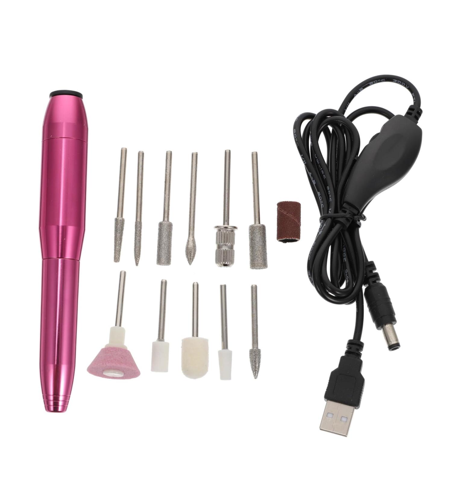 Beatifufu 1set Nail Polisher Manicure Grinder Manicure Kit Nail Drill Bit Gel Nailpolish Professional Pedicure Kit Nail Bits Gel Nail Kit Electric Nail File Electric Nail Drill Aluminum 13x2.5cm Rosy - Buy Online on GoSupps.com