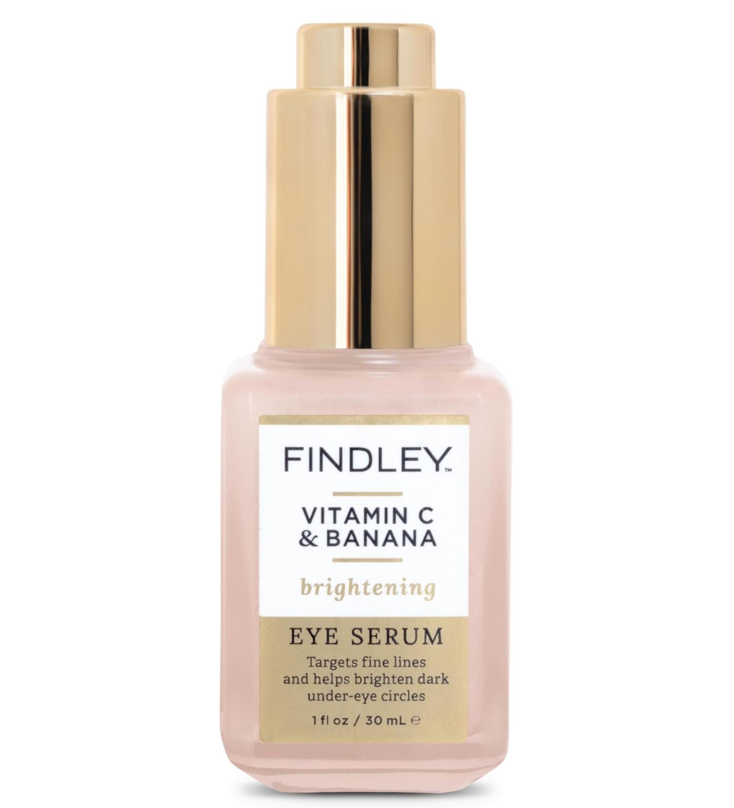 Findley Vitamin C & Banana Brightening Eye Serum Targets Fine Lines & Dark Circles Hydrating & Nourishing Formula Anti-Aging (1 Fl Oz) - Buy Online on GoSupps.com