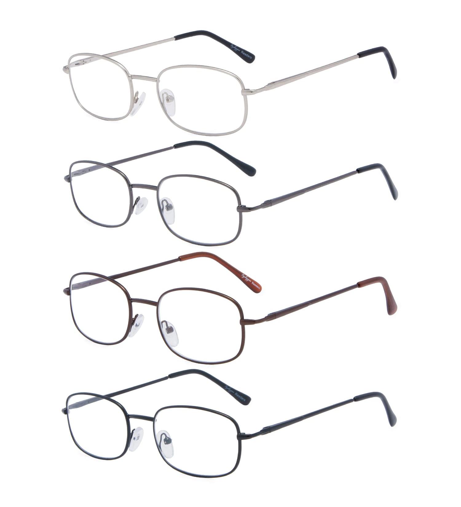 Eyekepper Metal Frame Reading Glasses - Spring Hinge 4-Piece Set +1.50 Magnification | International Shipping Available - Buy Online on GoSupps.com