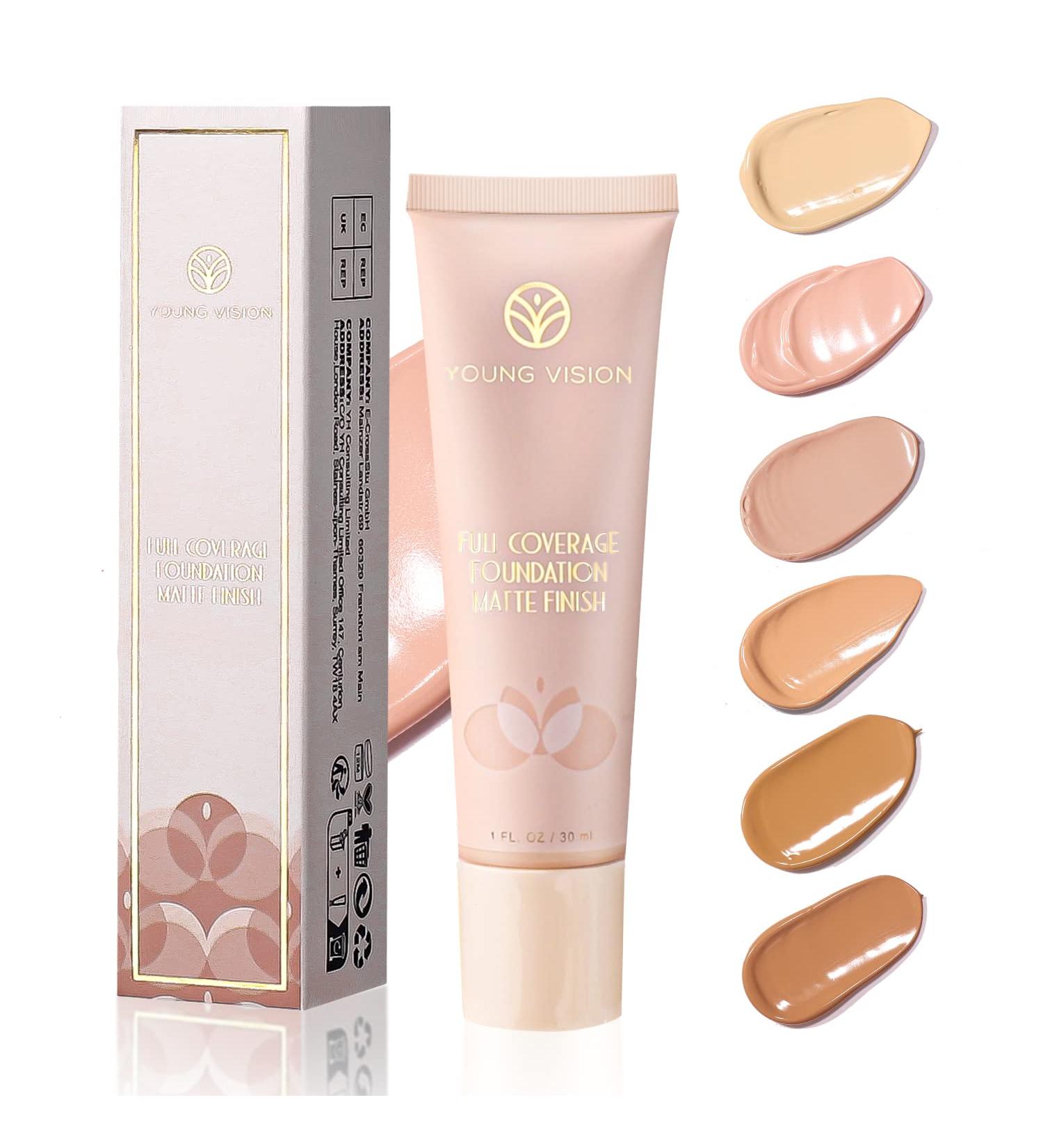 YOUNG VISION Full Coverage Matte Finish Waterproof Liquid Foundation Makeup 1 Fl Oz - Buy Online on GoSupps.com