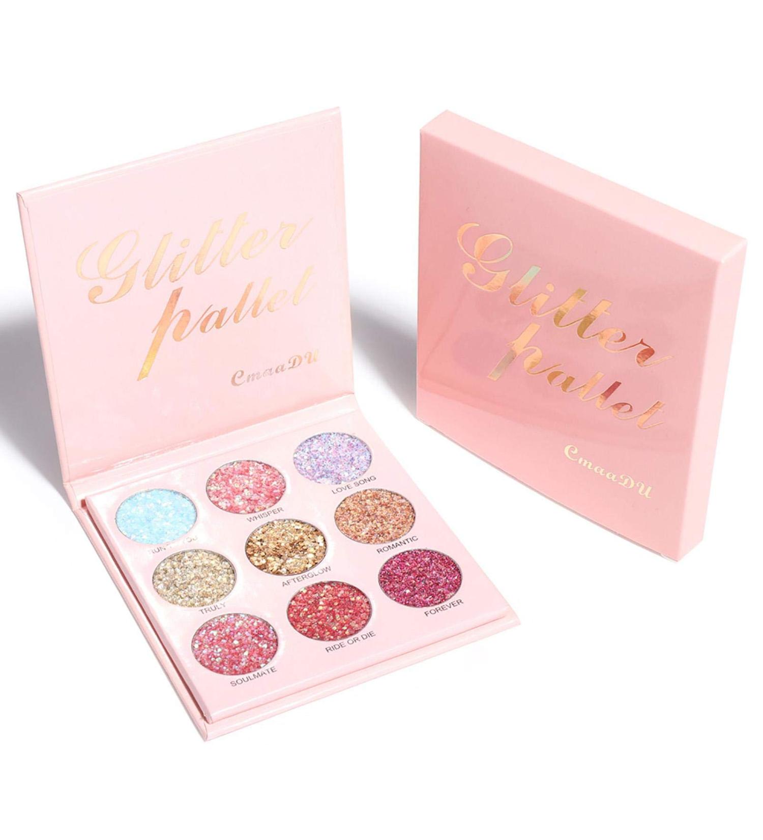 Glitter Eyeshadow Palette 9 Colors Pro Matte Shimmer Eye Shadow Palette Eye Shadow Powder Makeup Pallet Highly Pigmented Ultra Shimmer for Face Body - Buy Online on GoSupps.com