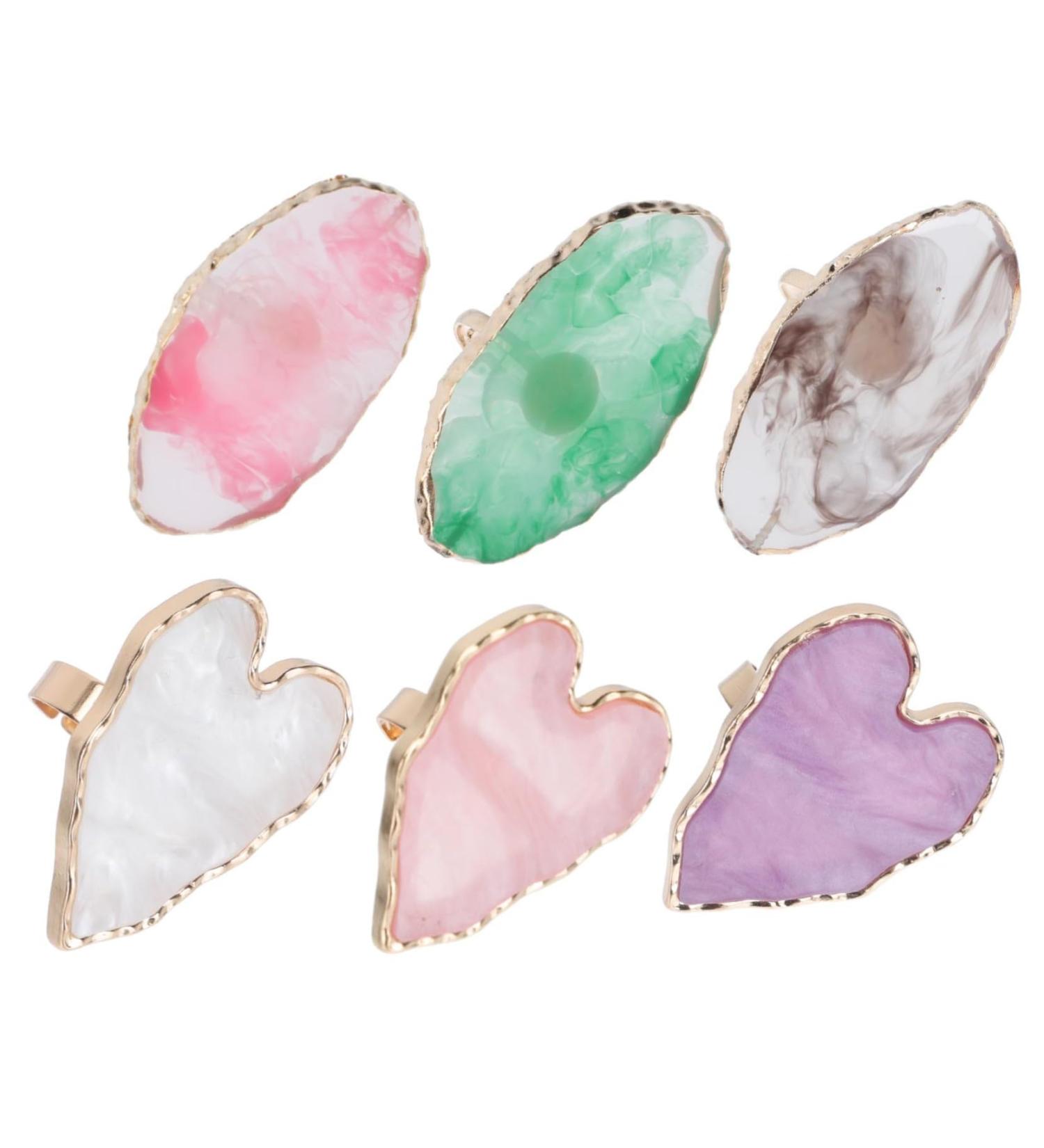 PLAFOPE Palette De Manucure Anneaux Nail Art 6 Pi ces Taille Standard En R sine Pierre D'agate Pour Professionnel Et Amateur Salon De Beaut Usage Mixte Mixing Palette - Buy Online on GoSupps.com