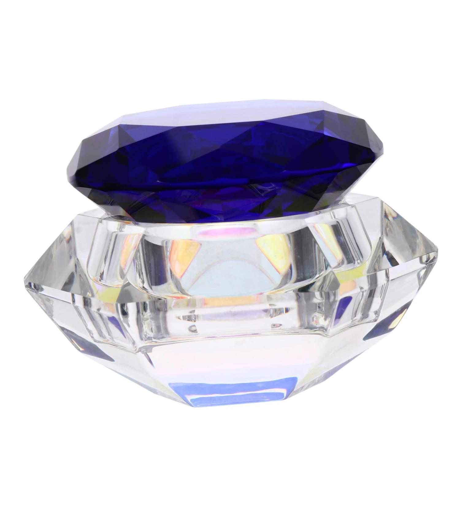 minkissy Nail Art Crystal Cup Cosmetics Cream Glass Manicure 6.5x8cm Blue - Buy Online on GoSupps.com