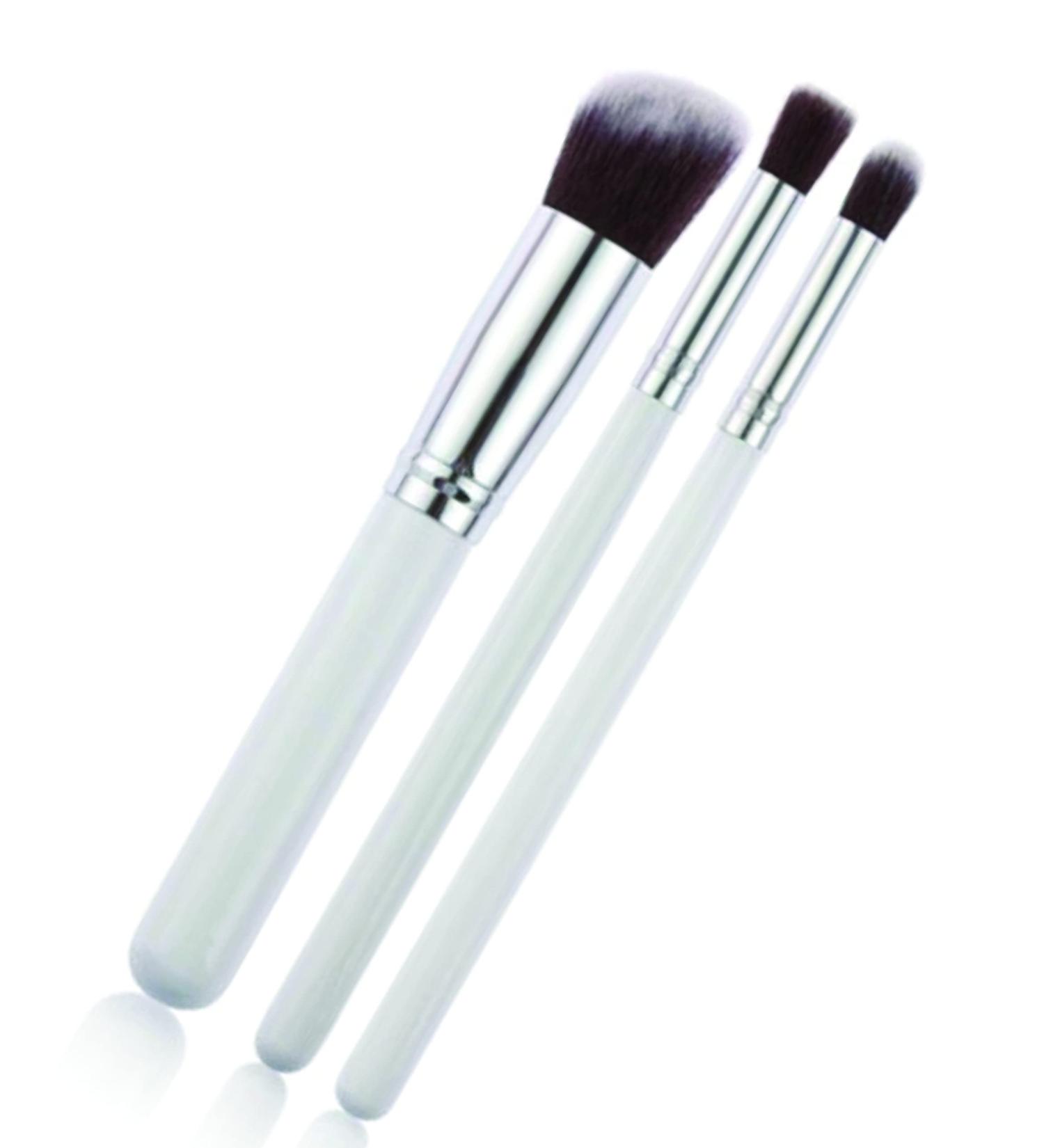 PARENCE. - Set of 3 make-up brushes including 1 round tip angled type foundation brush and 2 flat brushes for eyes and face - Buy Online on GoSupps.com