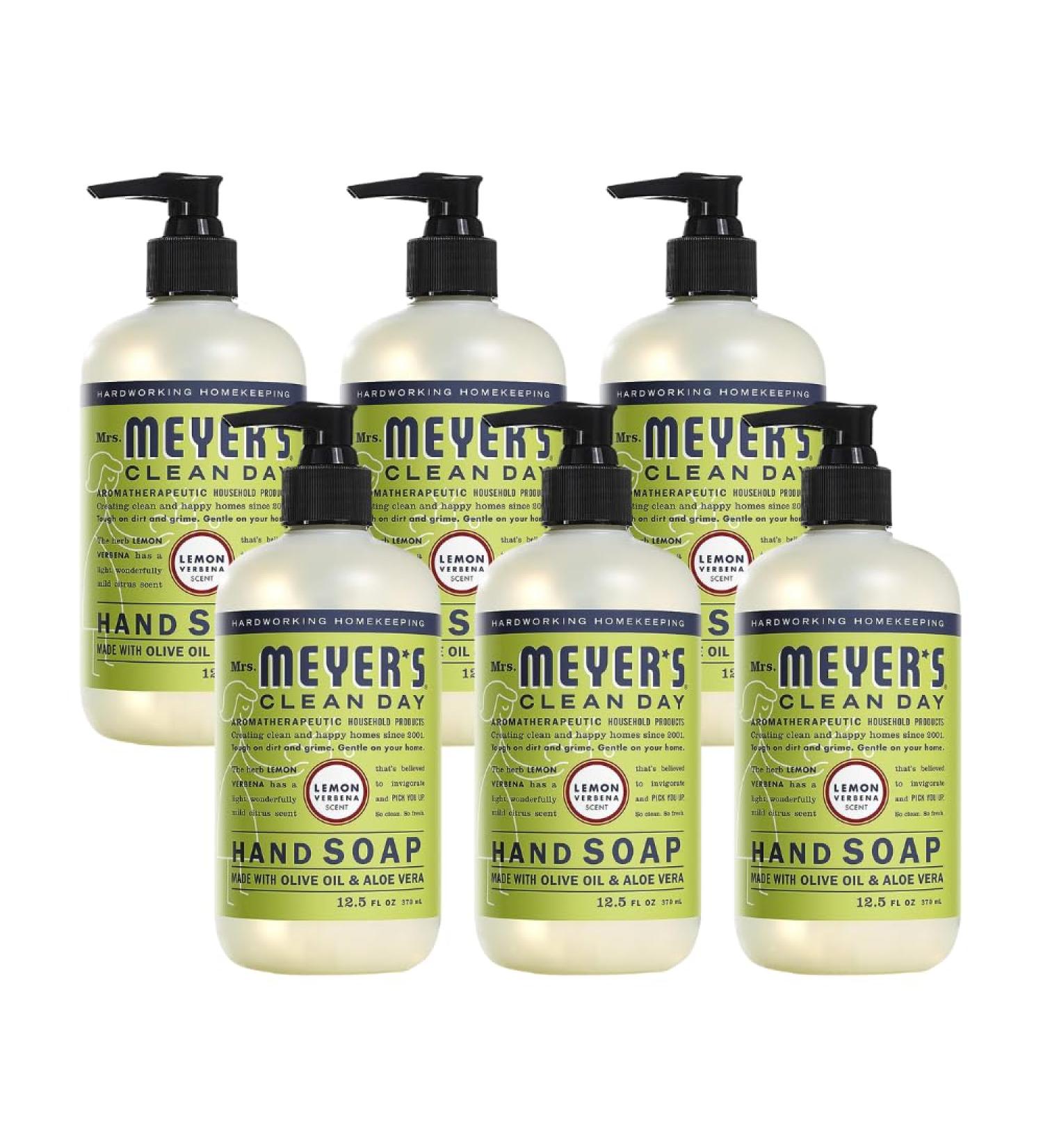 Mrs. MEYER'S Liquid Hand Soap Lemon Verbena 12.5 Fl Oz (Pack of 6) 2.08 Fl Oz (Pack of 6) - Buy Online on GoSupps.com