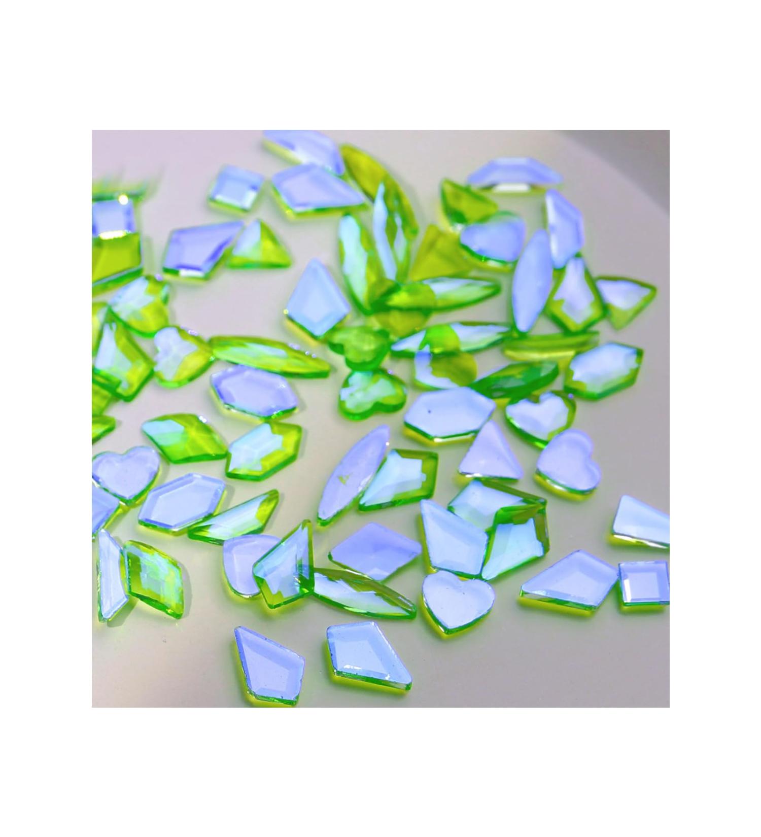 FEIlei 50Pcs Mixed Glass Crystal Hybrid Diamond Rhinestones Nail Art Decorations Drop Rhombus Flatback Stones 3D Gems - Buy Online on GoSupps.com