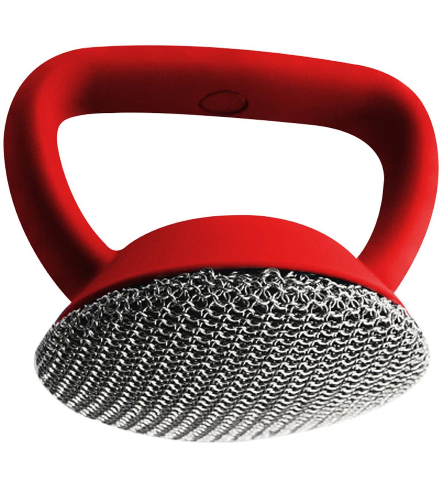 Steel Wool Scrubber 316 Stainless Steel Cast Iron Scrubber with HandleSteel Wool Scrubber Round Chainmail Scrubber Brush to Clean Cookware Frying Pans Bakeware Grills - Buy Online on GoSupps.com