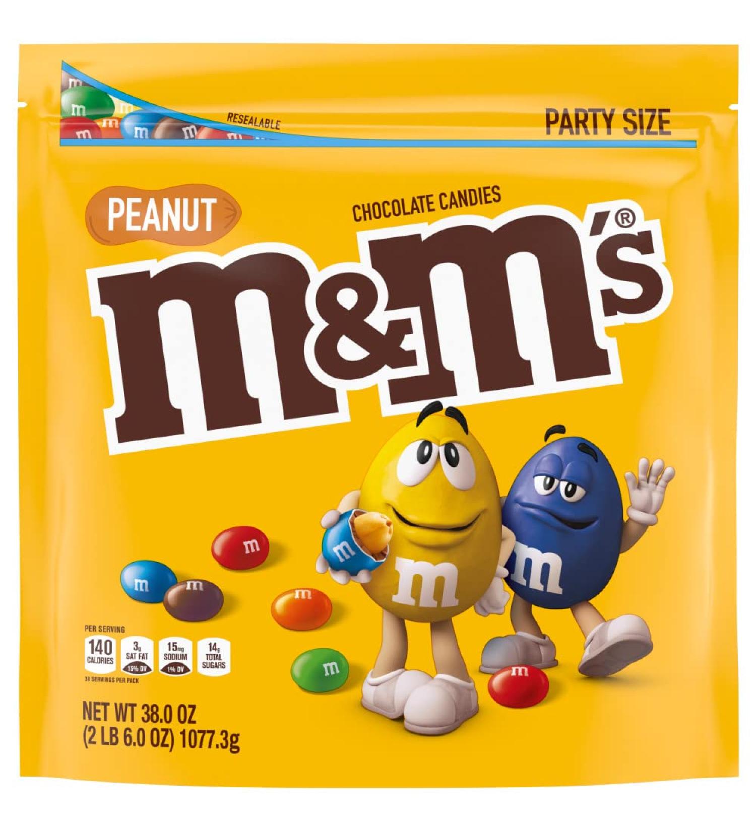 M&M'S Peanut Chocolate Candy 38oz Party Size Bag - Yellow - Buy Online on GoSupps.com