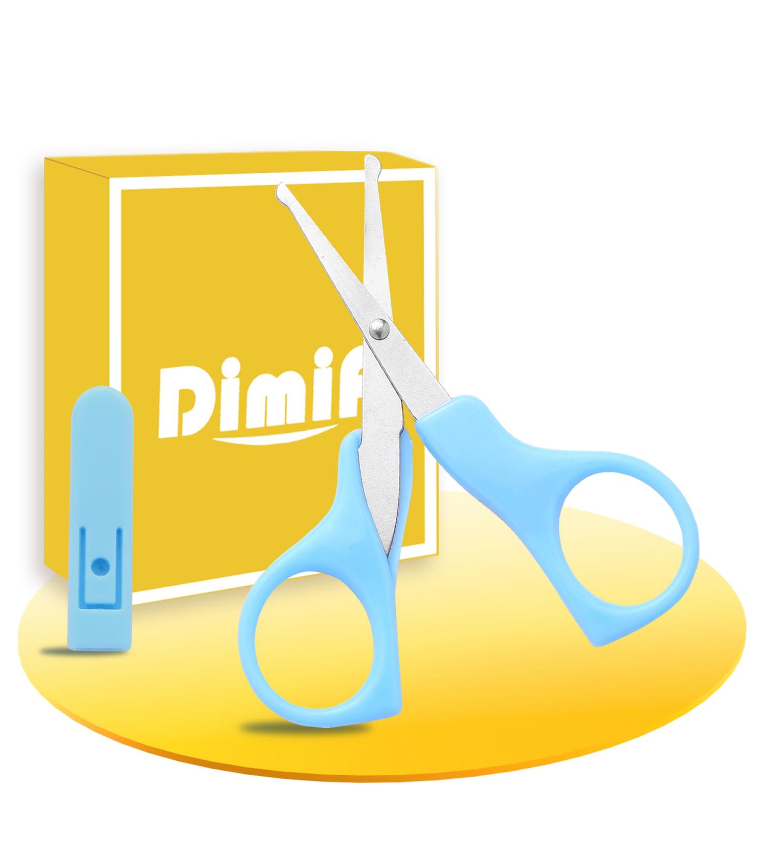 Dimiff Children's Nail Scissors - Stainless Steel Baby Scissors with Curved Blades & Rounded Tips for Newborns (0+ Months) - Buy Online on GoSupps.com