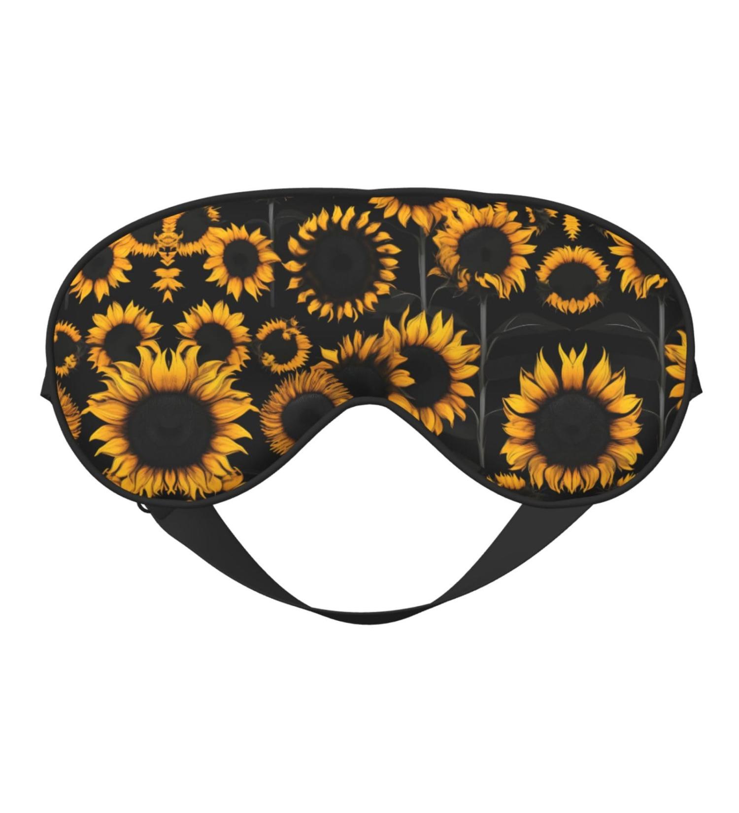 Sunflower Blooming Flowers Unisex Sleep Mask | Double-Sided Eye Mask for Sound Sleep & Skin Care - Buy Online on GoSupps.com