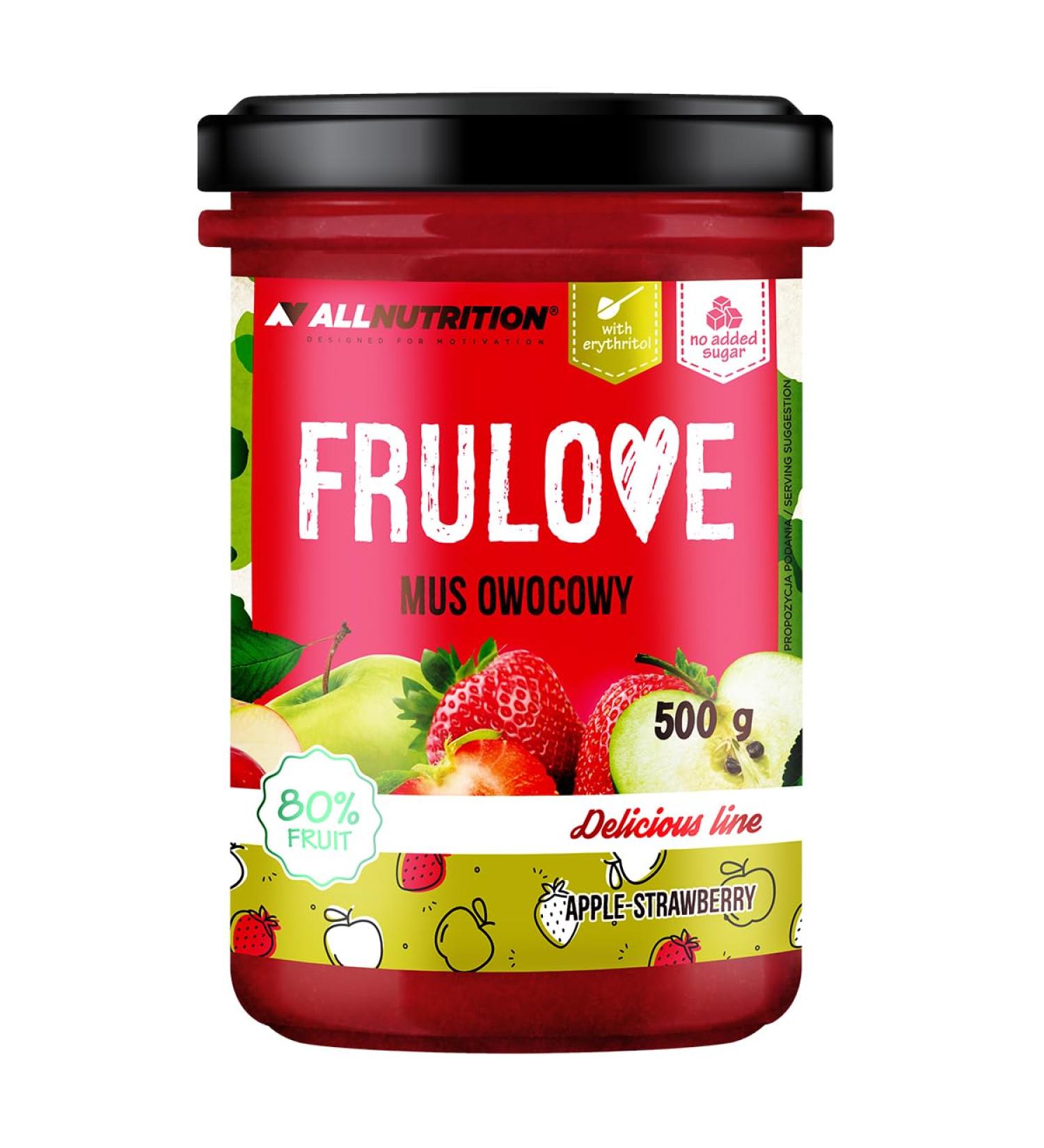 ALLNUTRITION Sugar Free Jam - Frulove Strawberry & Apple Puree - Seriously Low Carb 80% Fruit Mousse - Low Calorie Spread - Sugar Free Marmalade - Vegan Friendly - 500g - Buy Online on GoSupps.com