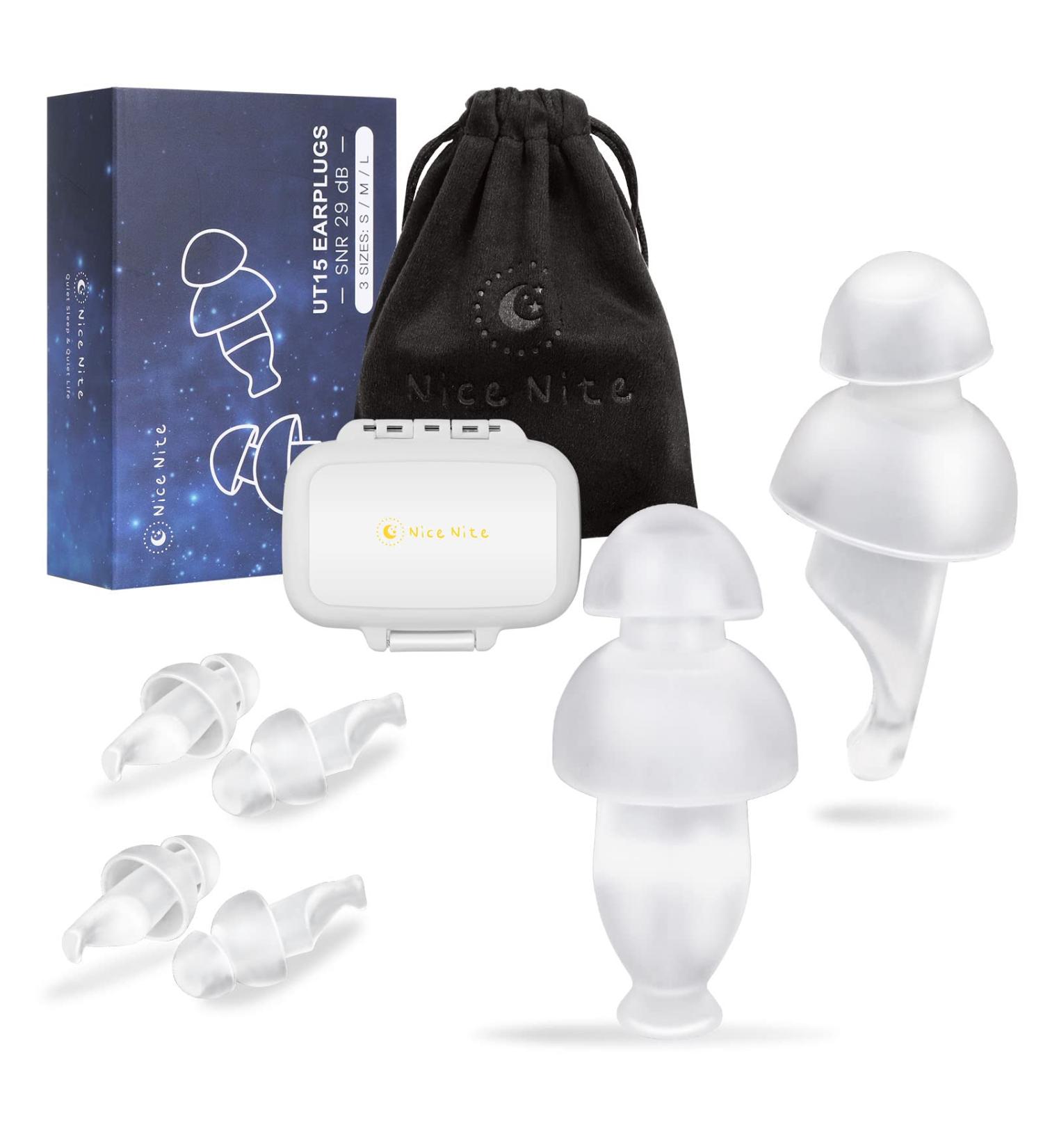 Sleep Ear Plugs 29dB Noise Cancelling - Small Ear Canals - 3 Sizes S/M/L - Reusable Hearing Protection for Sleep, Snoring - Clear - Buy Online on GoSupps.com