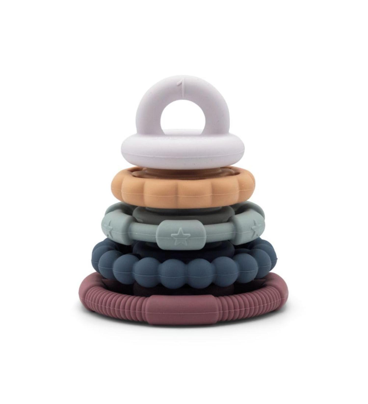 Jellystone Designs JSSTE Rainbow Teether & Baby Stacker Toy - Safe Teething for Boys & Girls from Birth - International Shipping - Buy Online on GoSupps.com