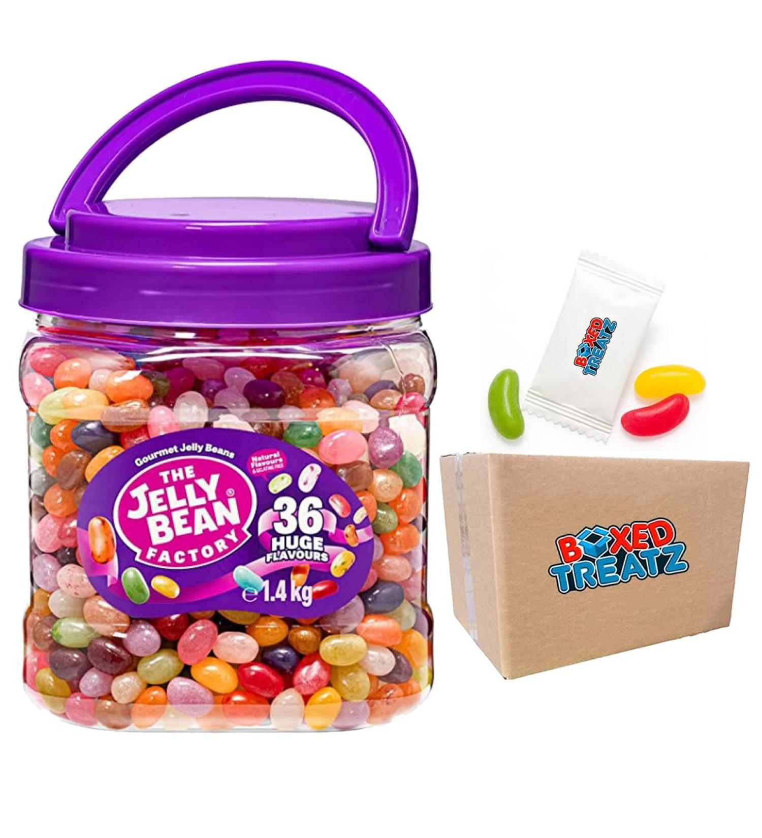 The Jelly Bean Factory 36 Flavours Mix 1.4kg - Jelly Beans for Birthday Christmas and Halloween Celebrations - By Boxed Treatz - Buy Online on GoSupps.com